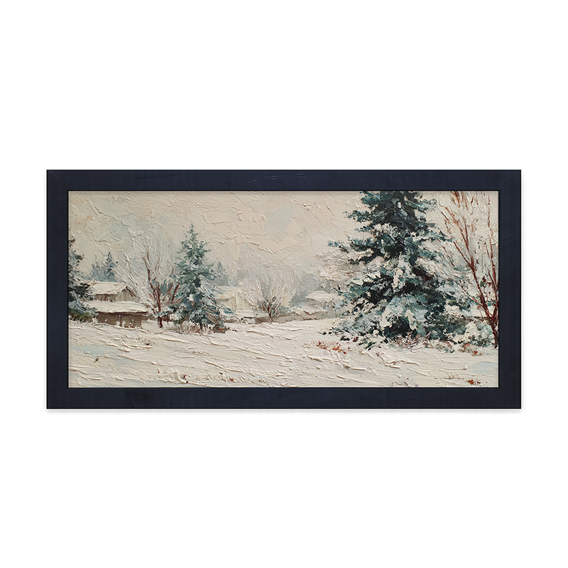 Country Winter - Farmhouse Pine Trees - Framed Art