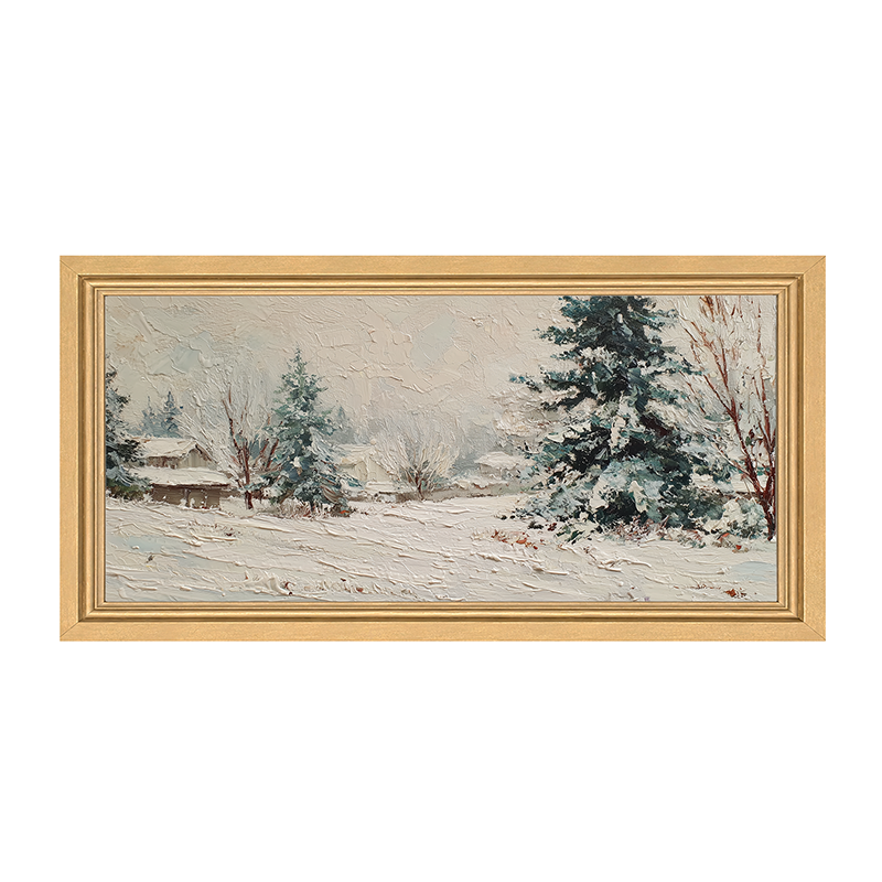 Country Winter - Farmhouse Pine Trees - Framed Art