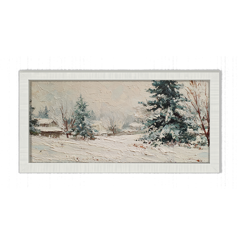 Country Winter - Farmhouse Pine Trees - Framed Art