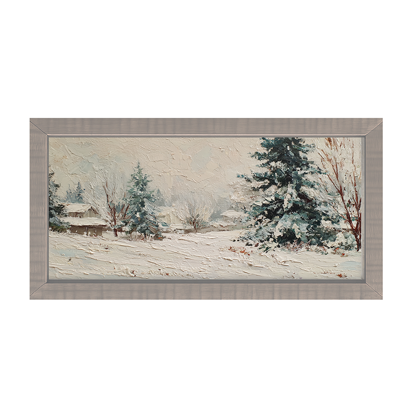 Country Winter - Farmhouse Pine Trees - Framed Art