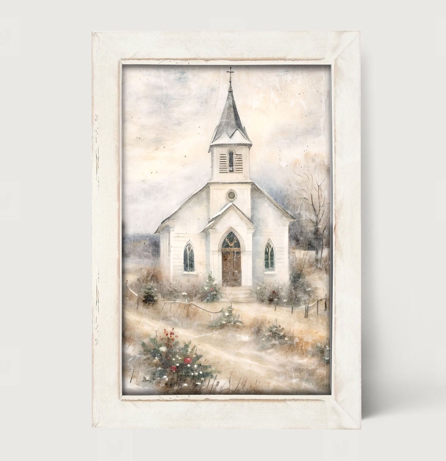 Winter Church 3-framed-art