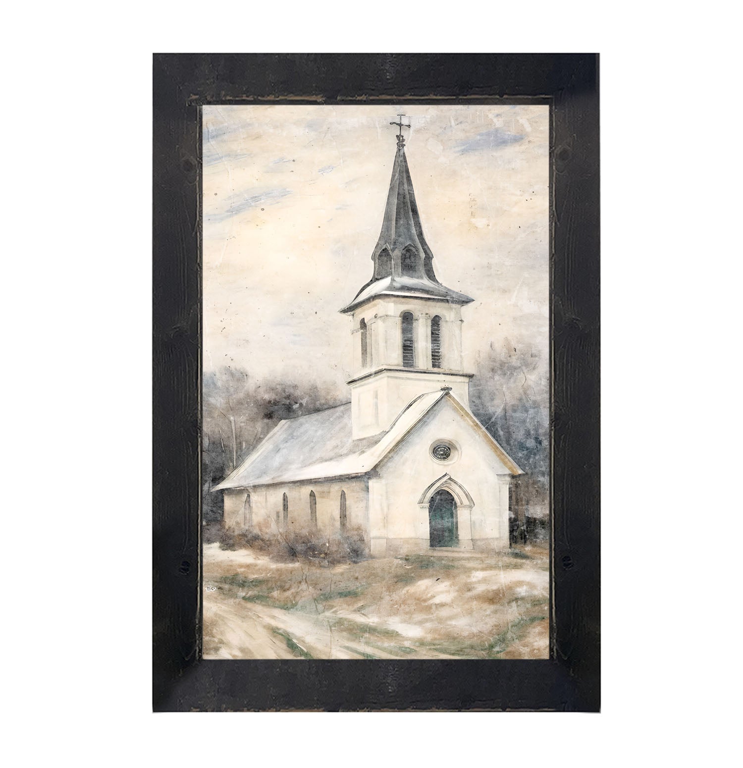 Winter Church 4-framed-art