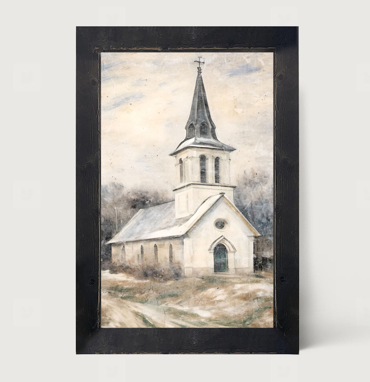 Winter Church 4-framed-art