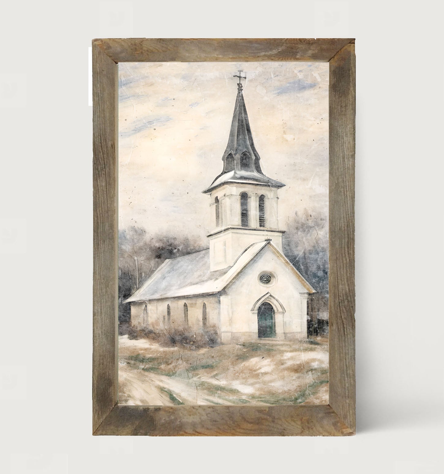 Winter Church 4-framed-art