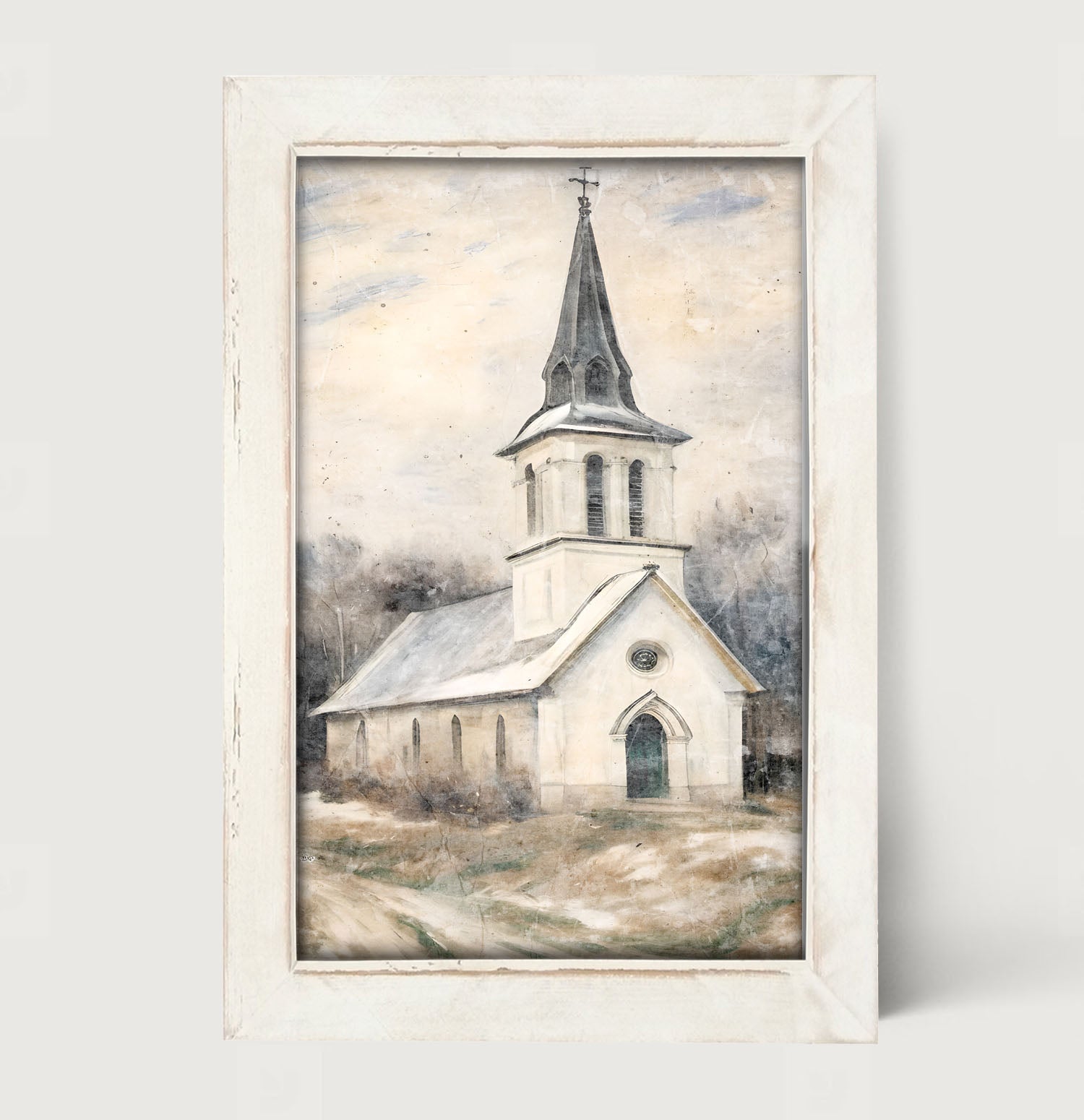 Winter Church 4-framed-art