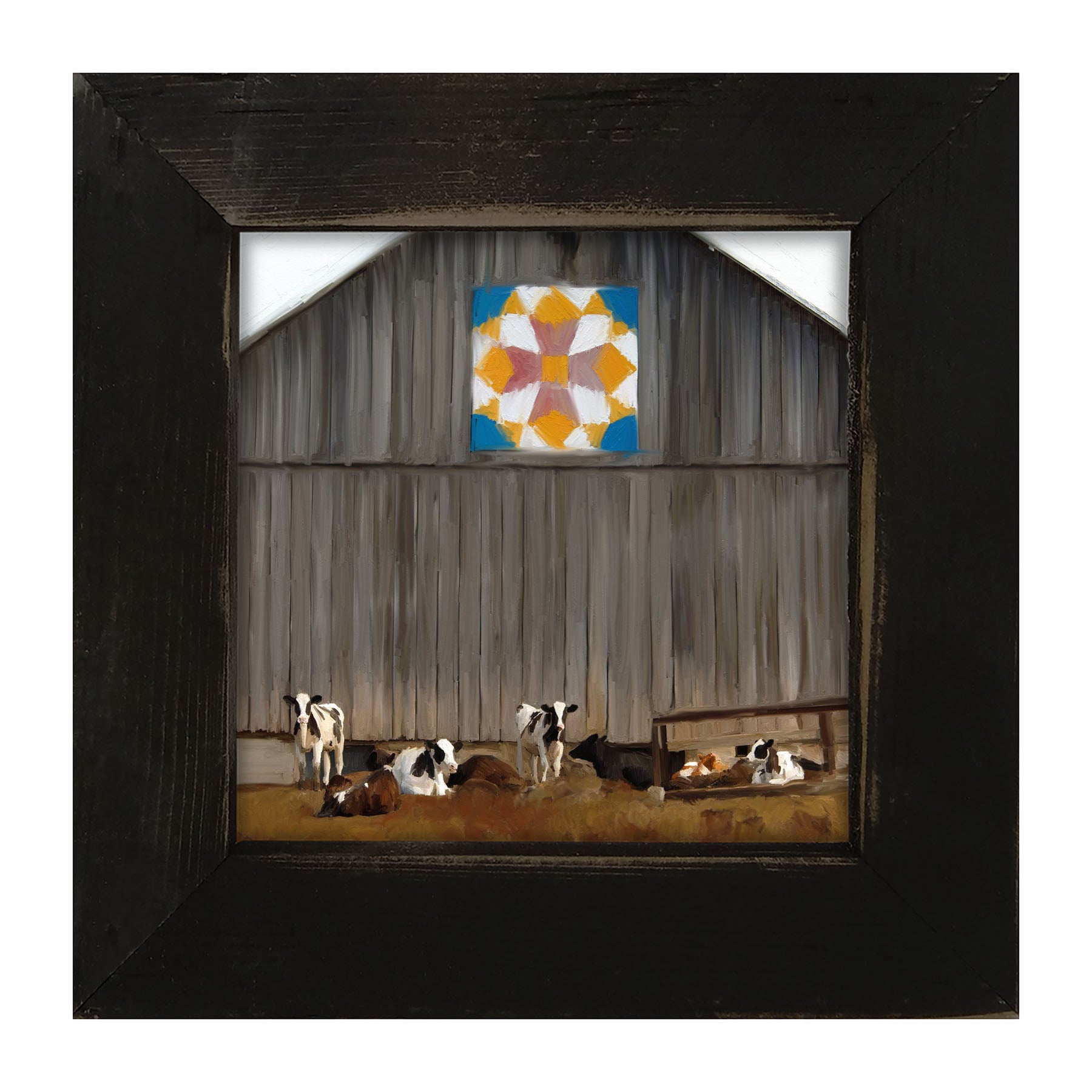 Barn-quilted with cows - Framed art