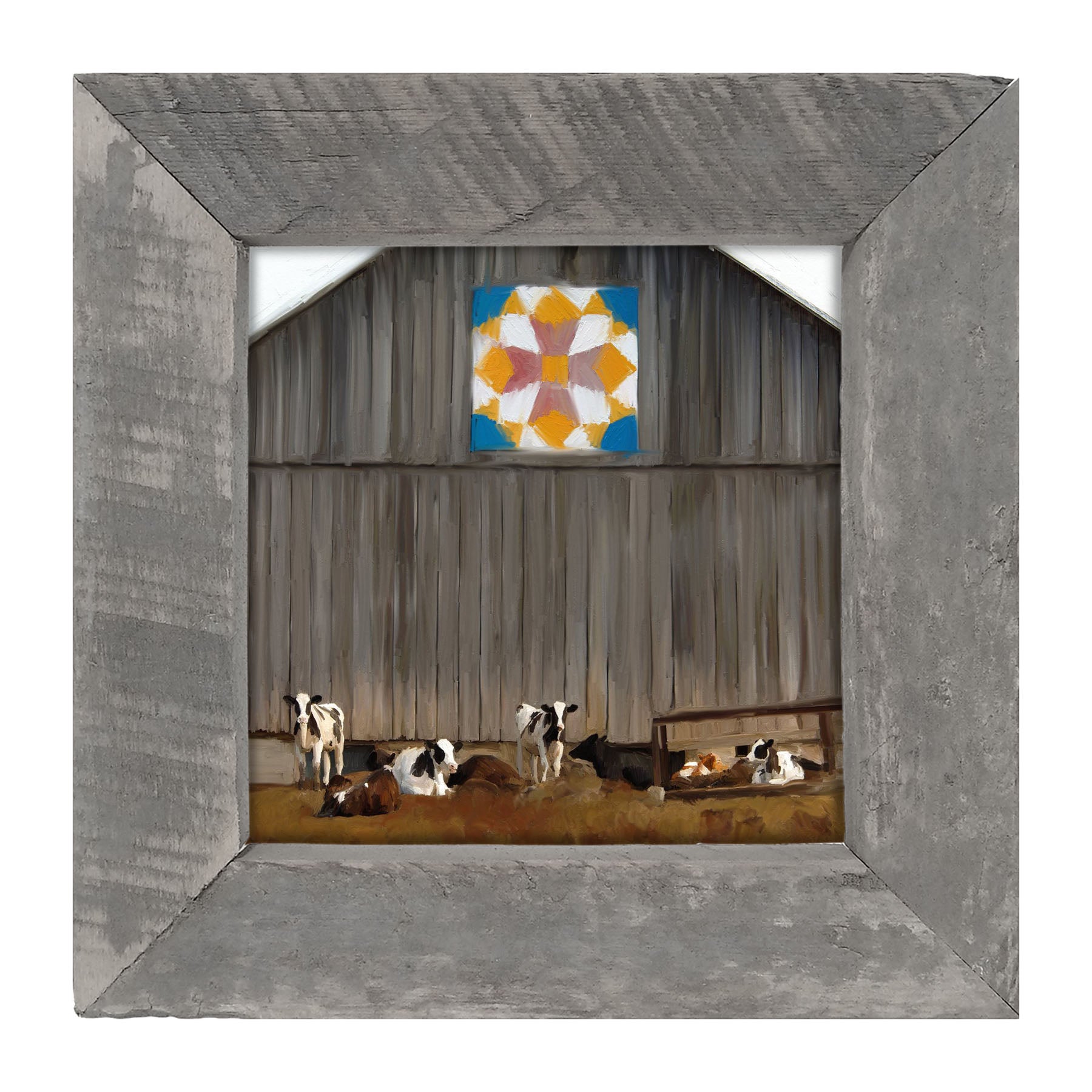 Barn-quilted with cows - Framed art