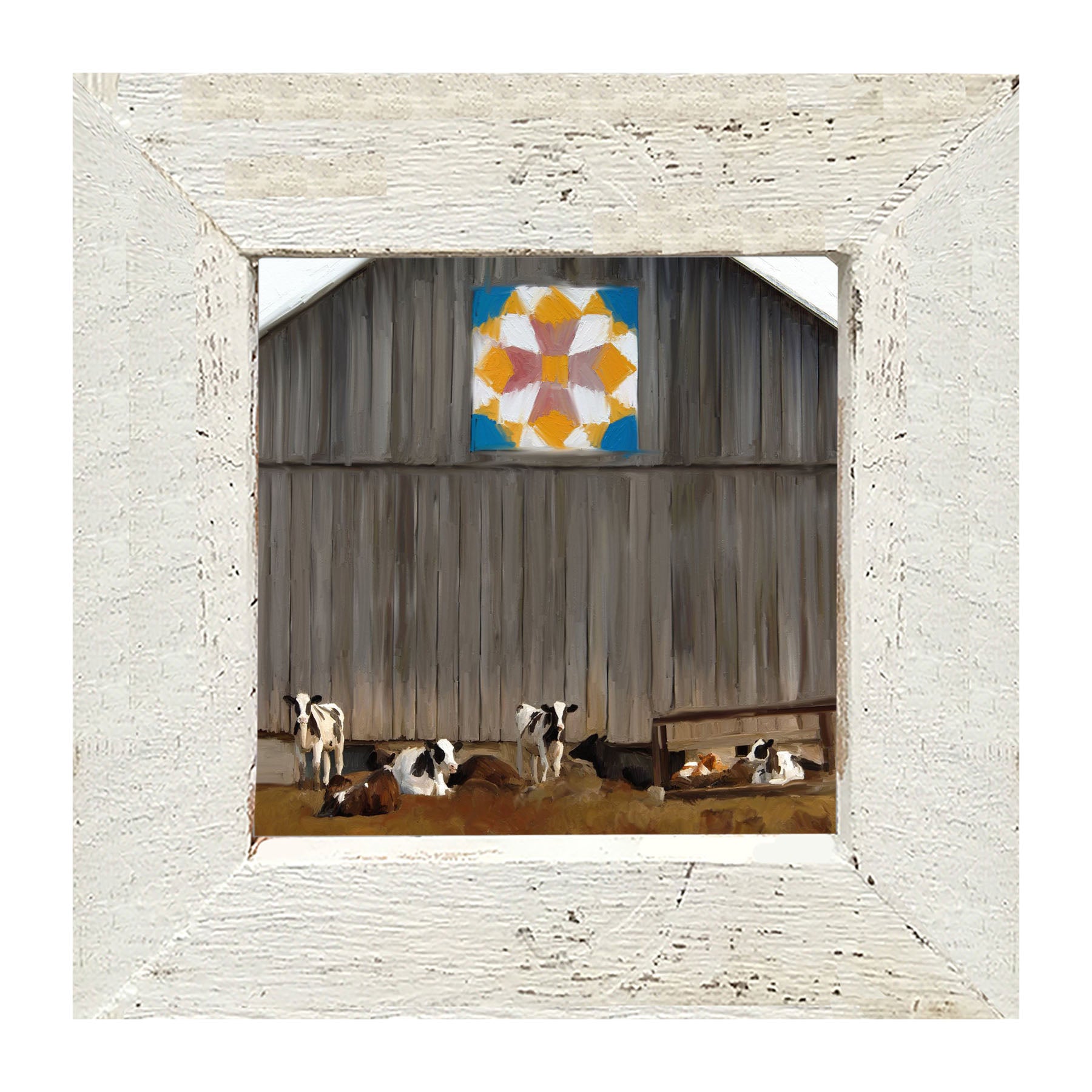 Barn-quilted with cows - Framed art