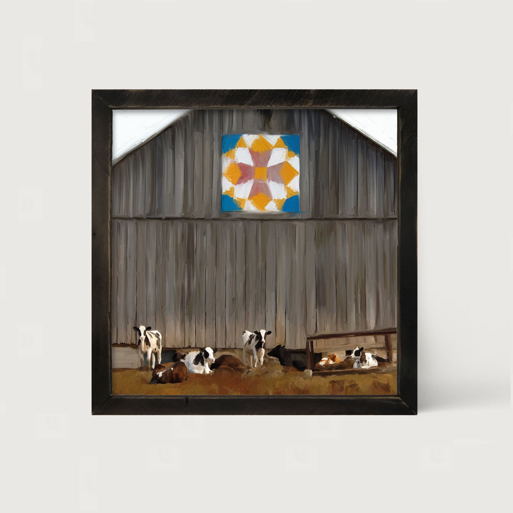 Barn-quilted with cows - Framed art