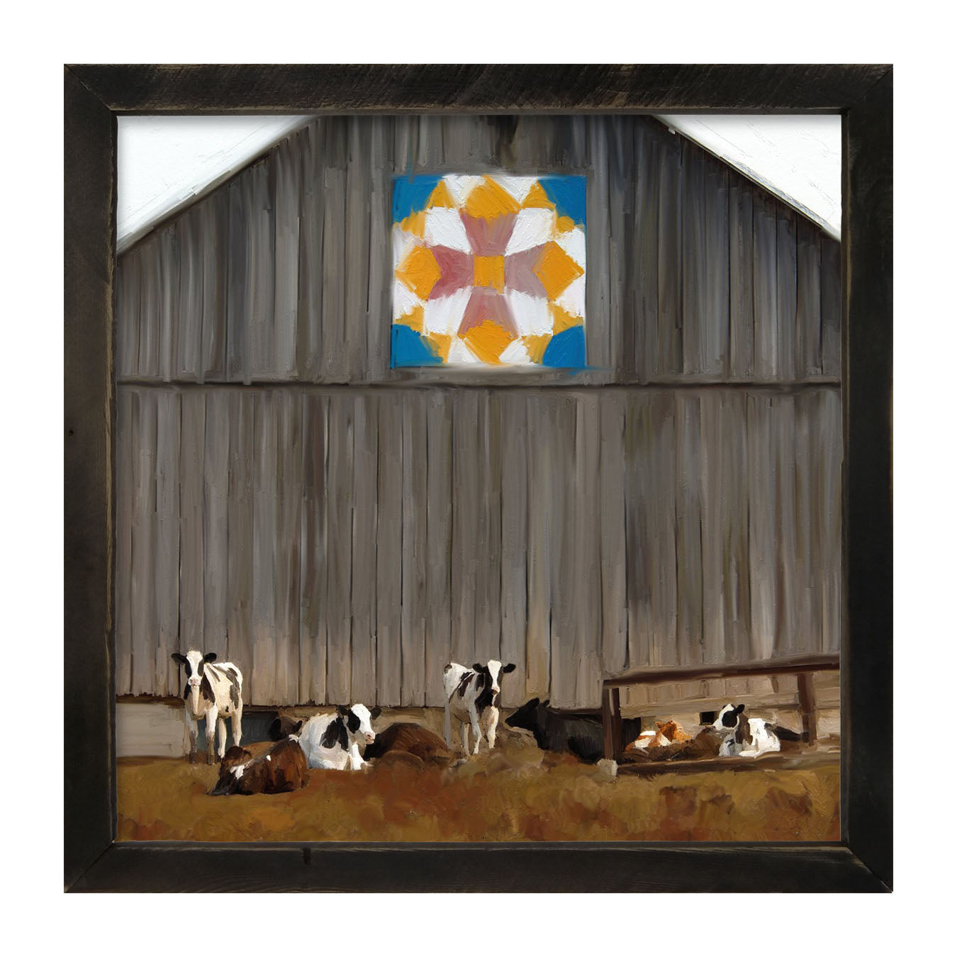 Barn-quilted with cows - Framed art