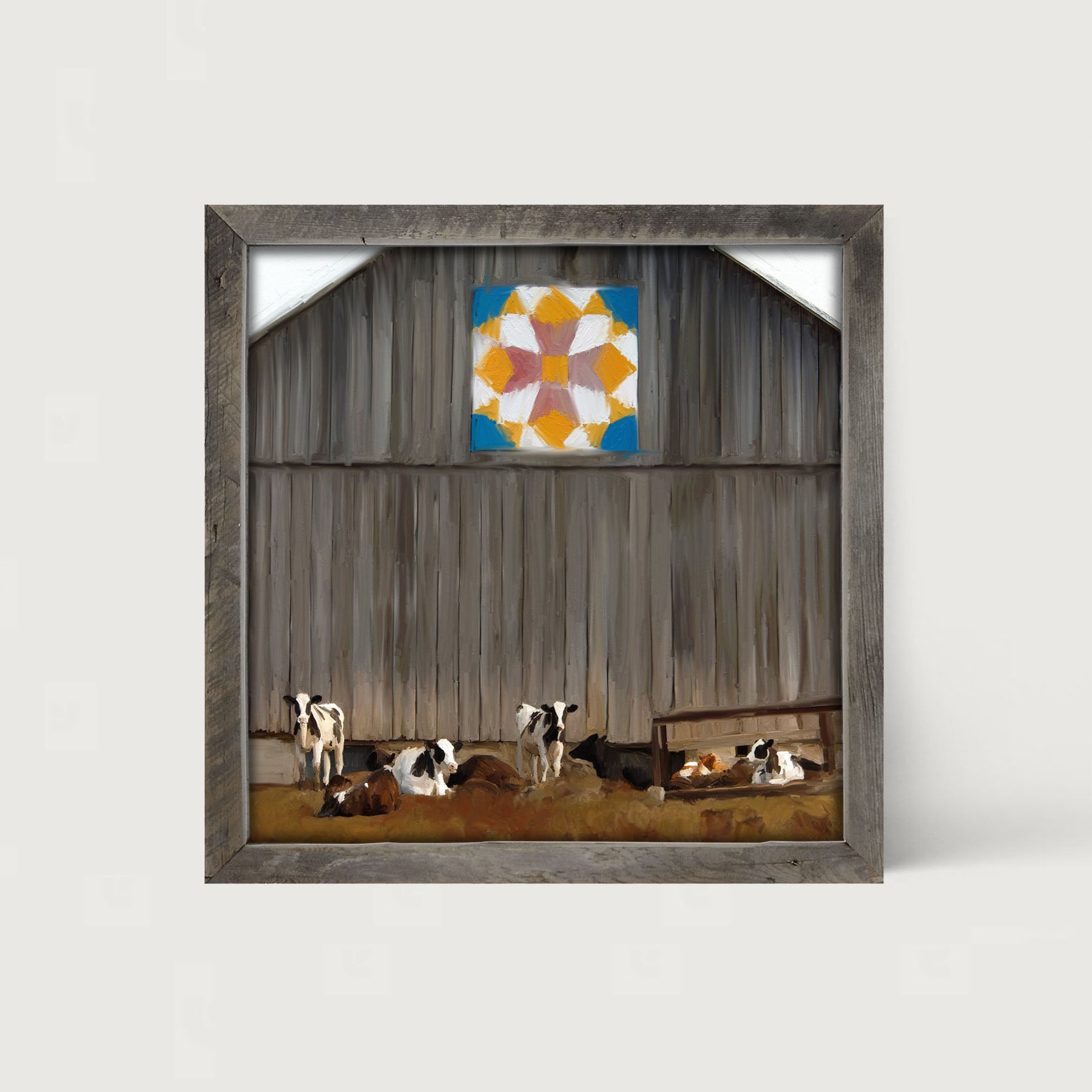 Barn-quilted with cows - Framed art