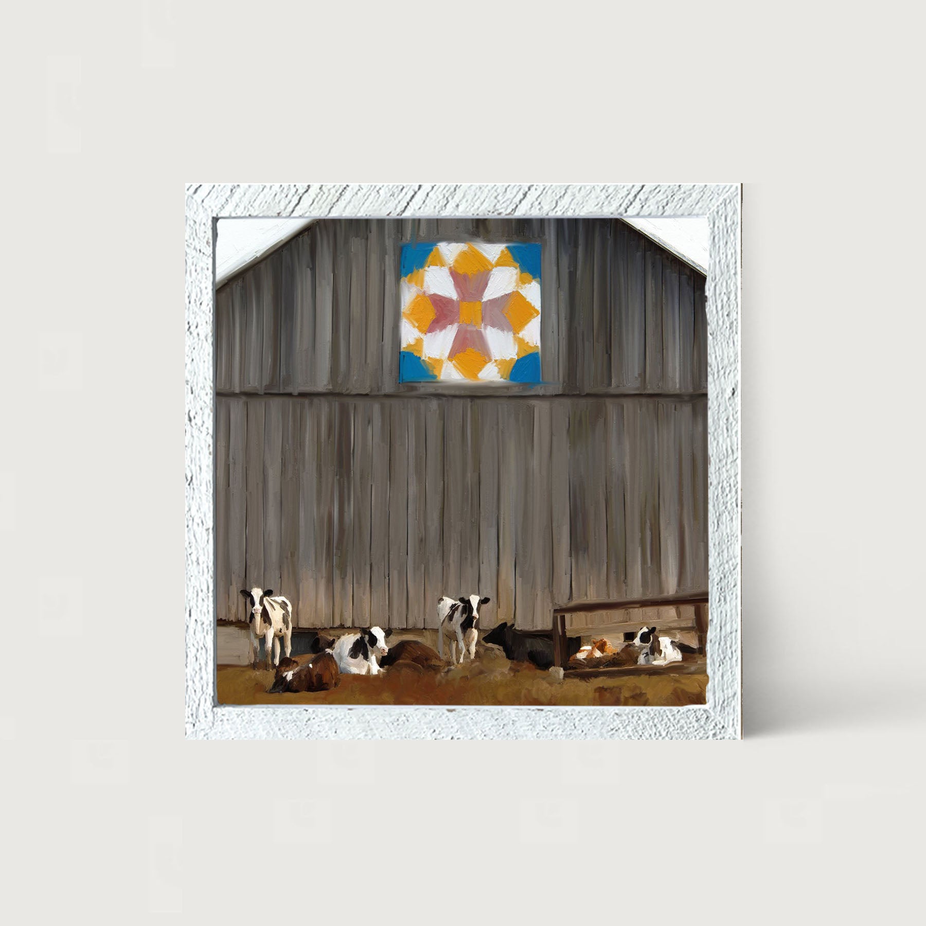 Barn-quilted with cows - Framed art