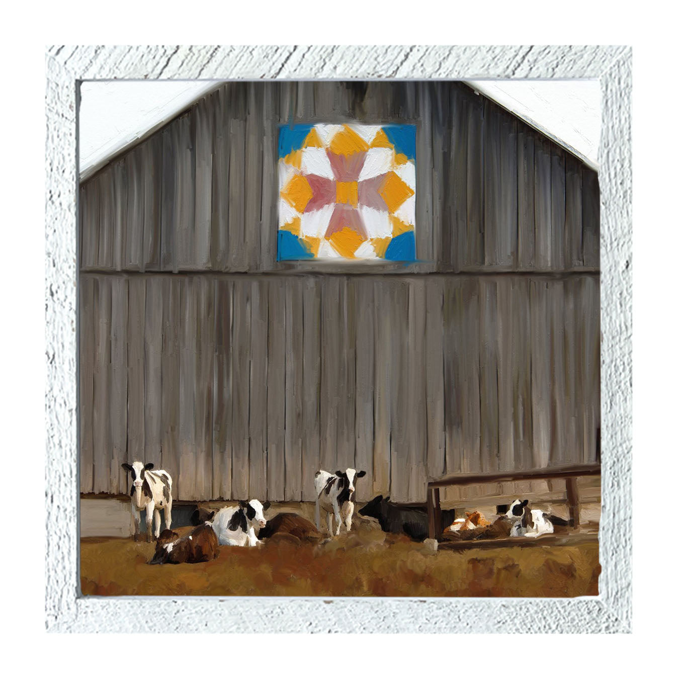 Barn-quilted with cows - Framed art