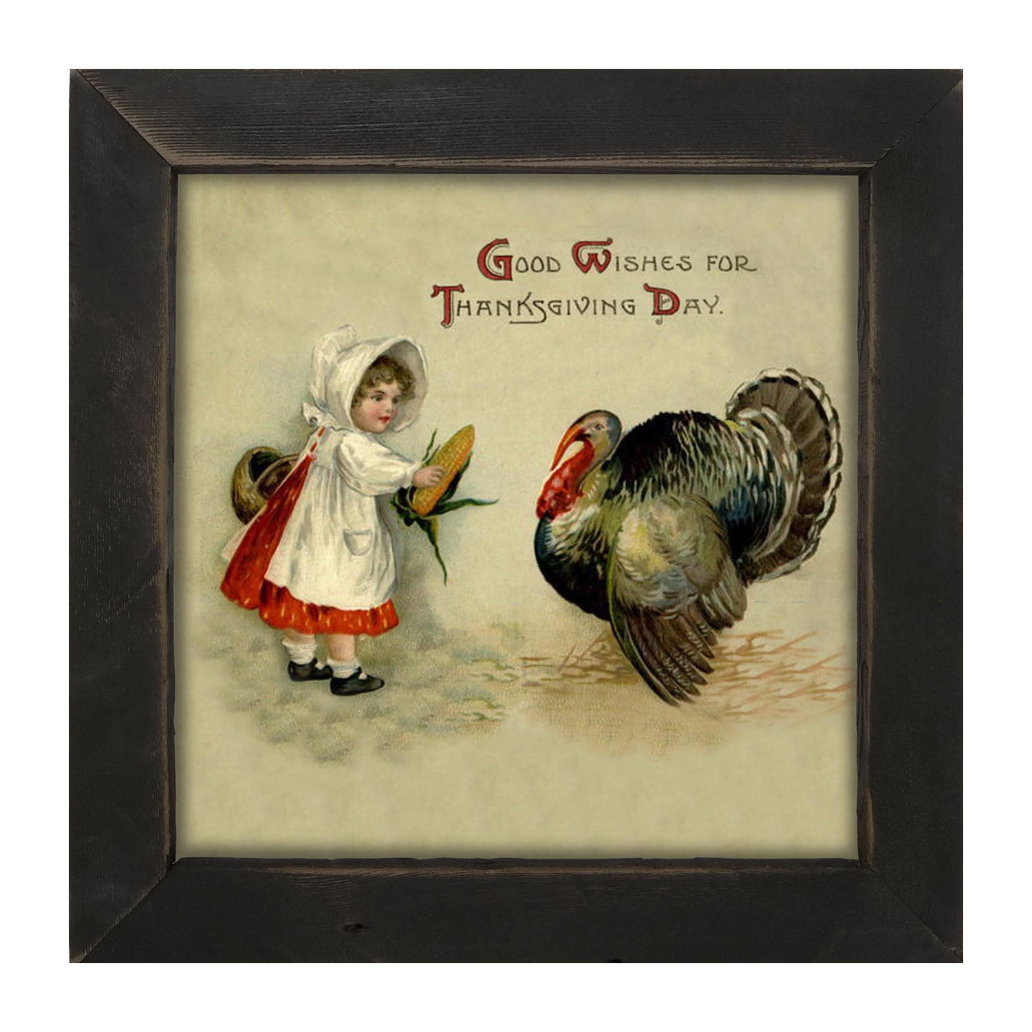 Good Wishes For Thanksgiving - Framed art