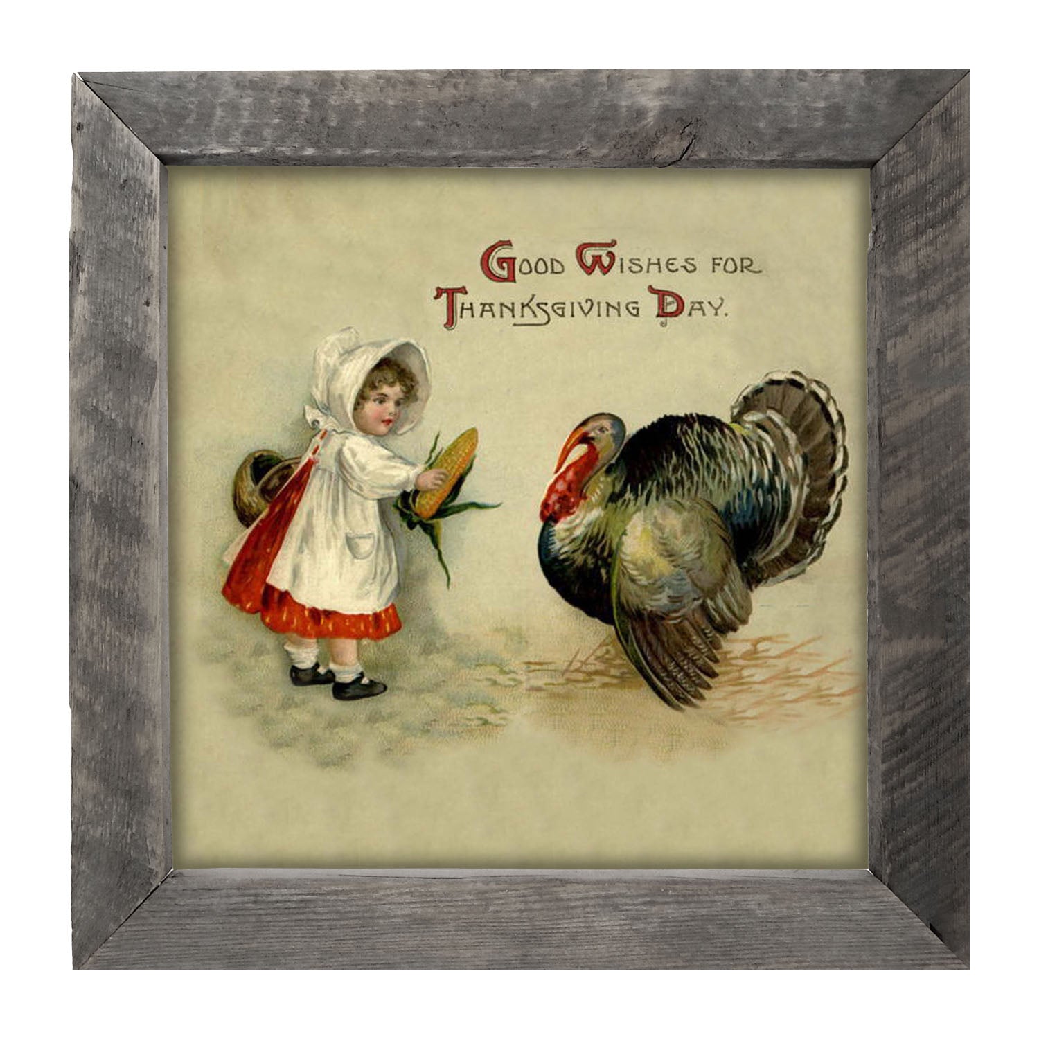 Good Wishes For Thanksgiving - Framed art