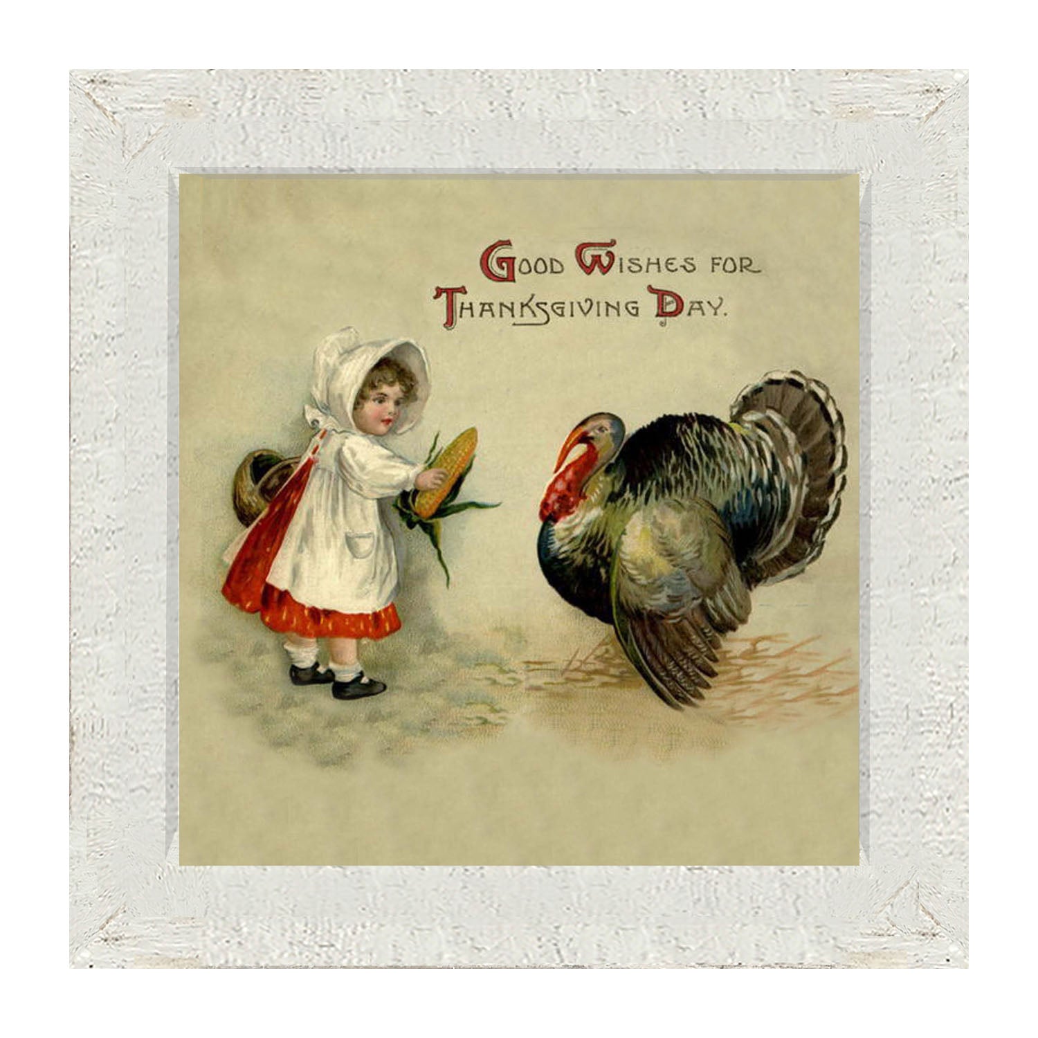 Good Wishes For Thanksgiving - Framed art