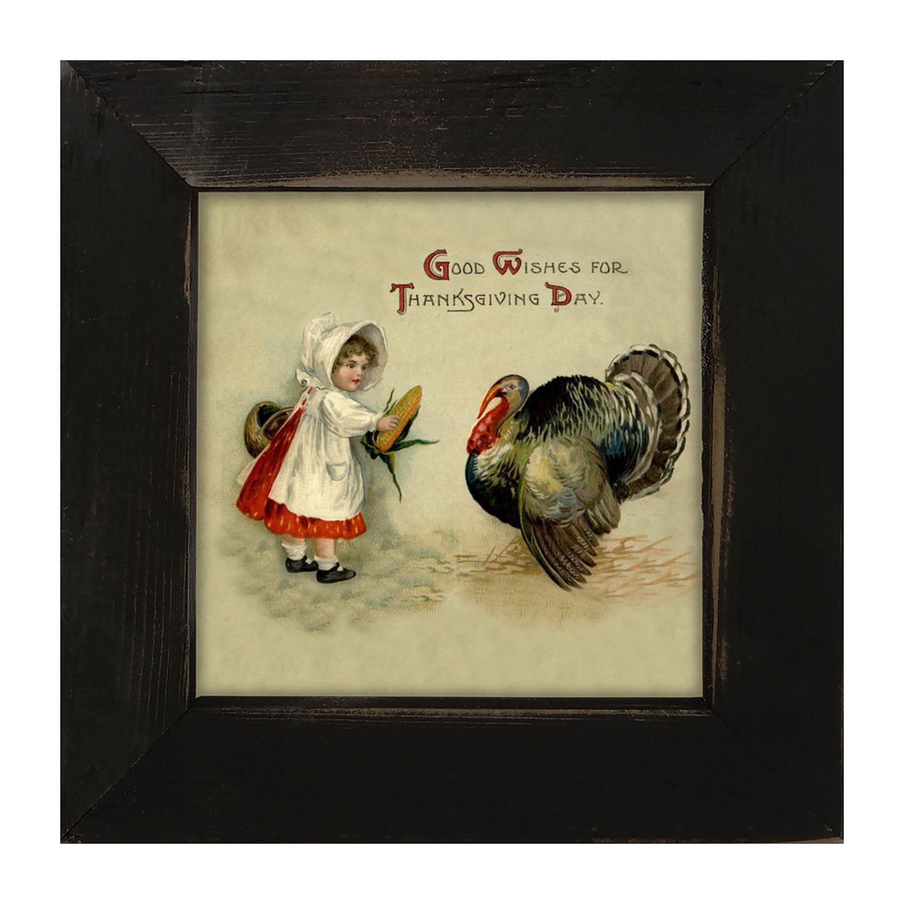 Good Wishes For Thanksgiving - Framed art