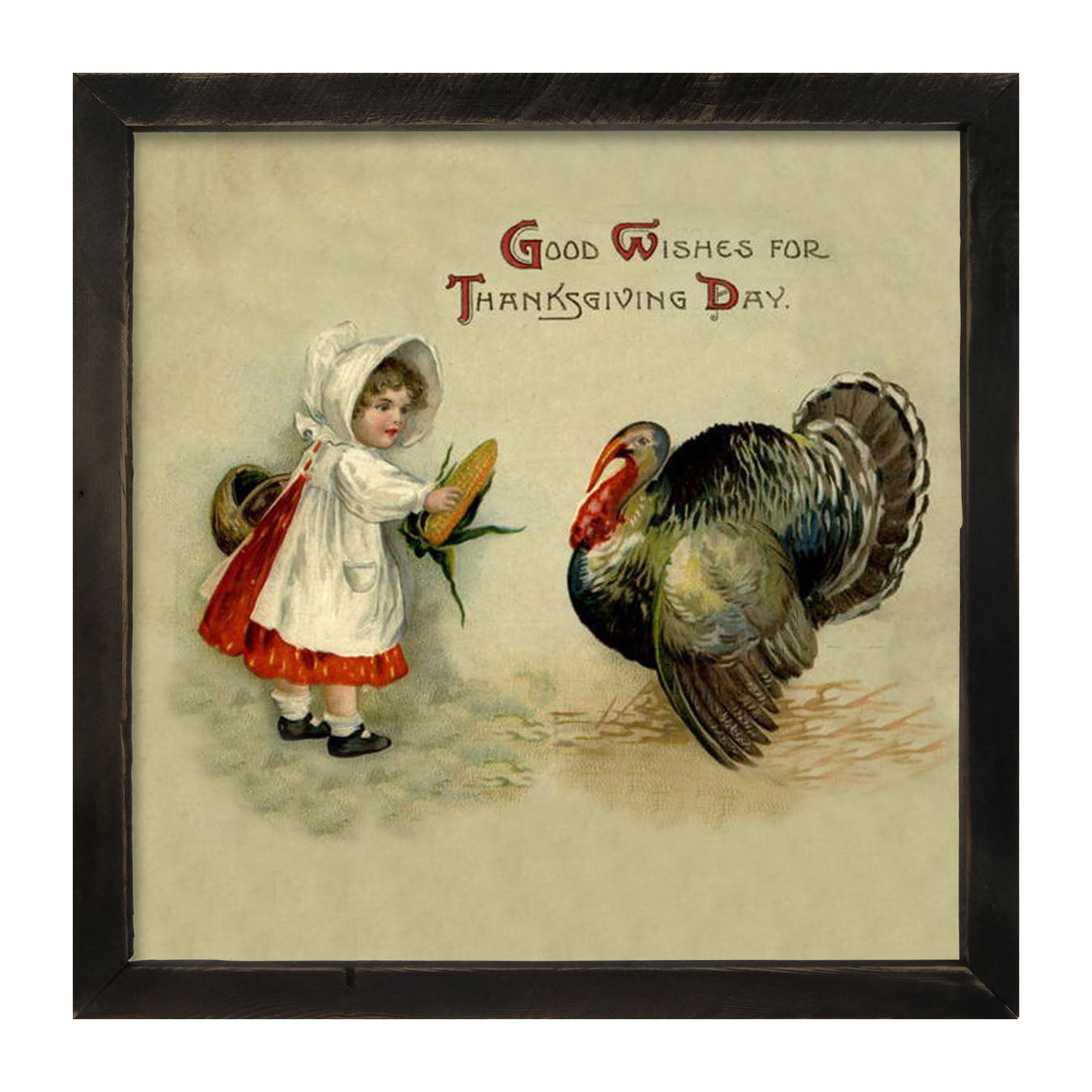 Good Wishes For Thanksgiving - Framed art