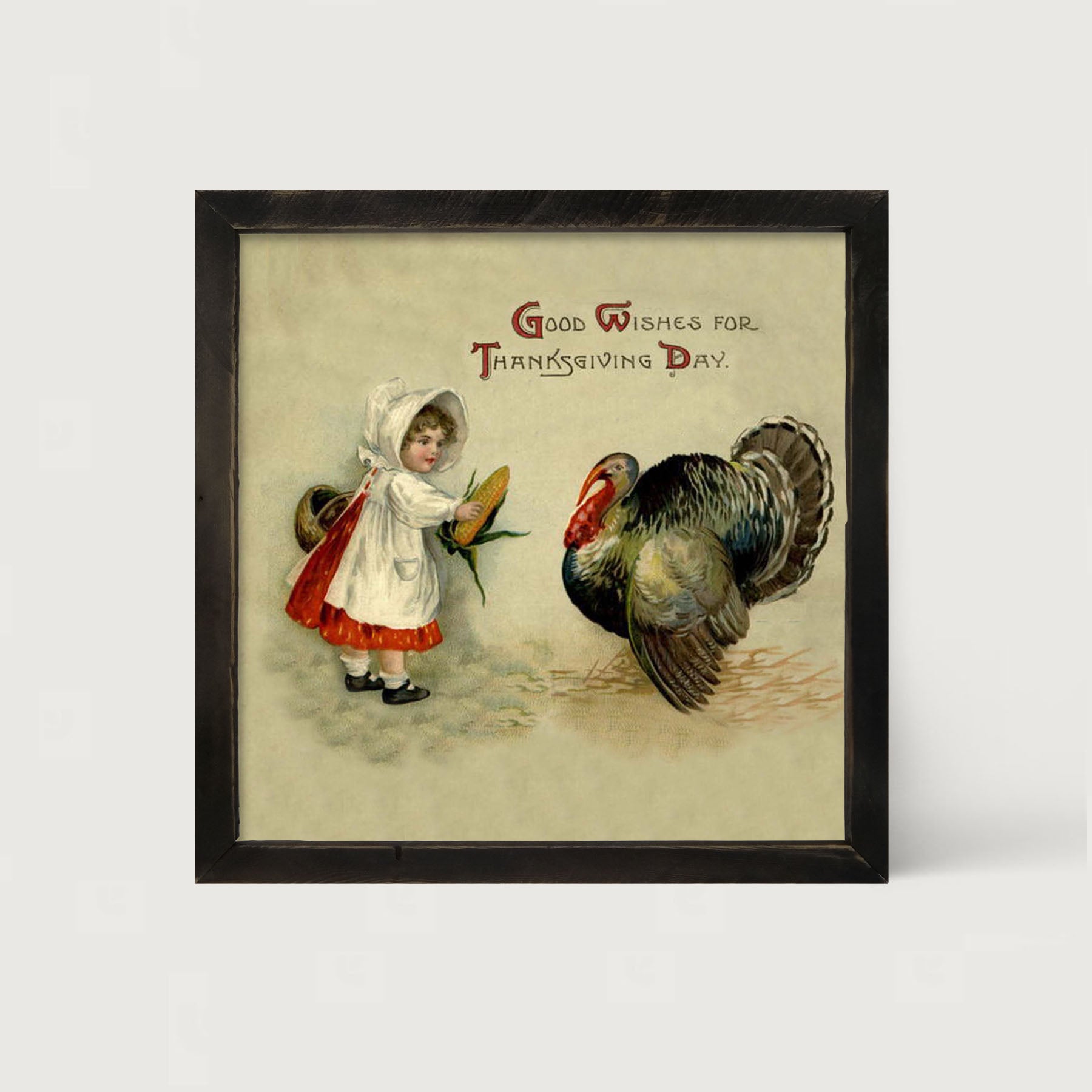 Good Wishes For Thanksgiving - Framed art