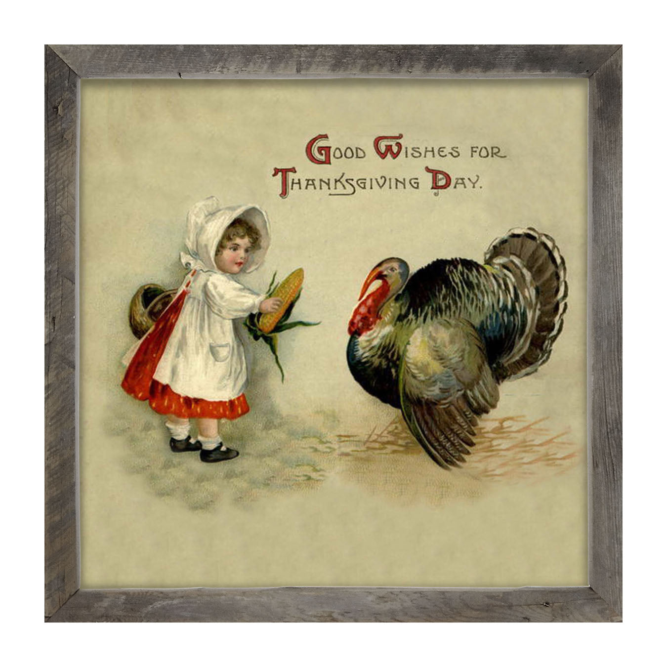 Good Wishes For Thanksgiving - Framed art