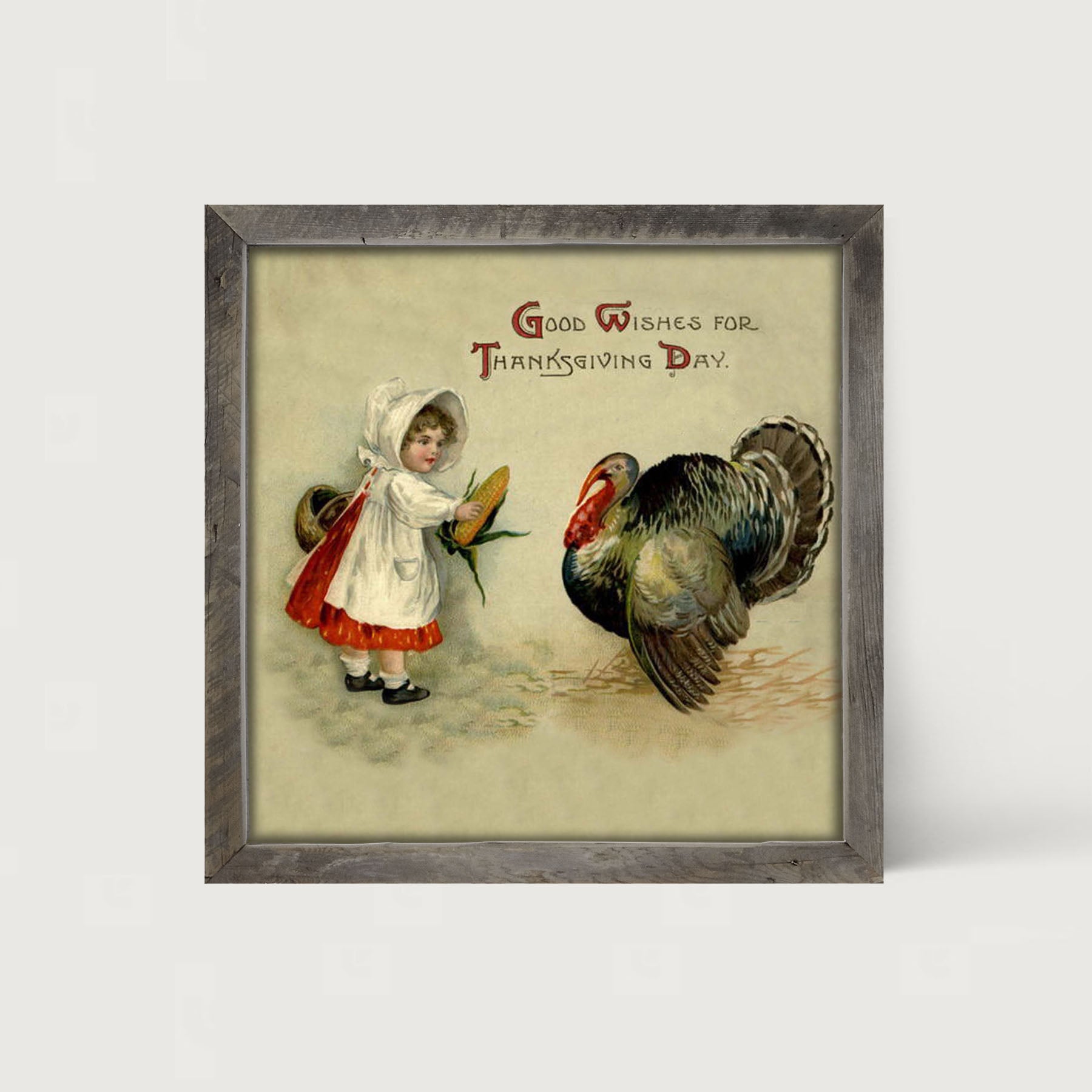 Good Wishes For Thanksgiving - Framed art