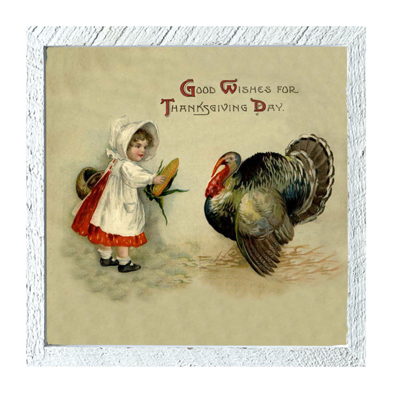 Good Wishes For Thanksgiving - Framed art