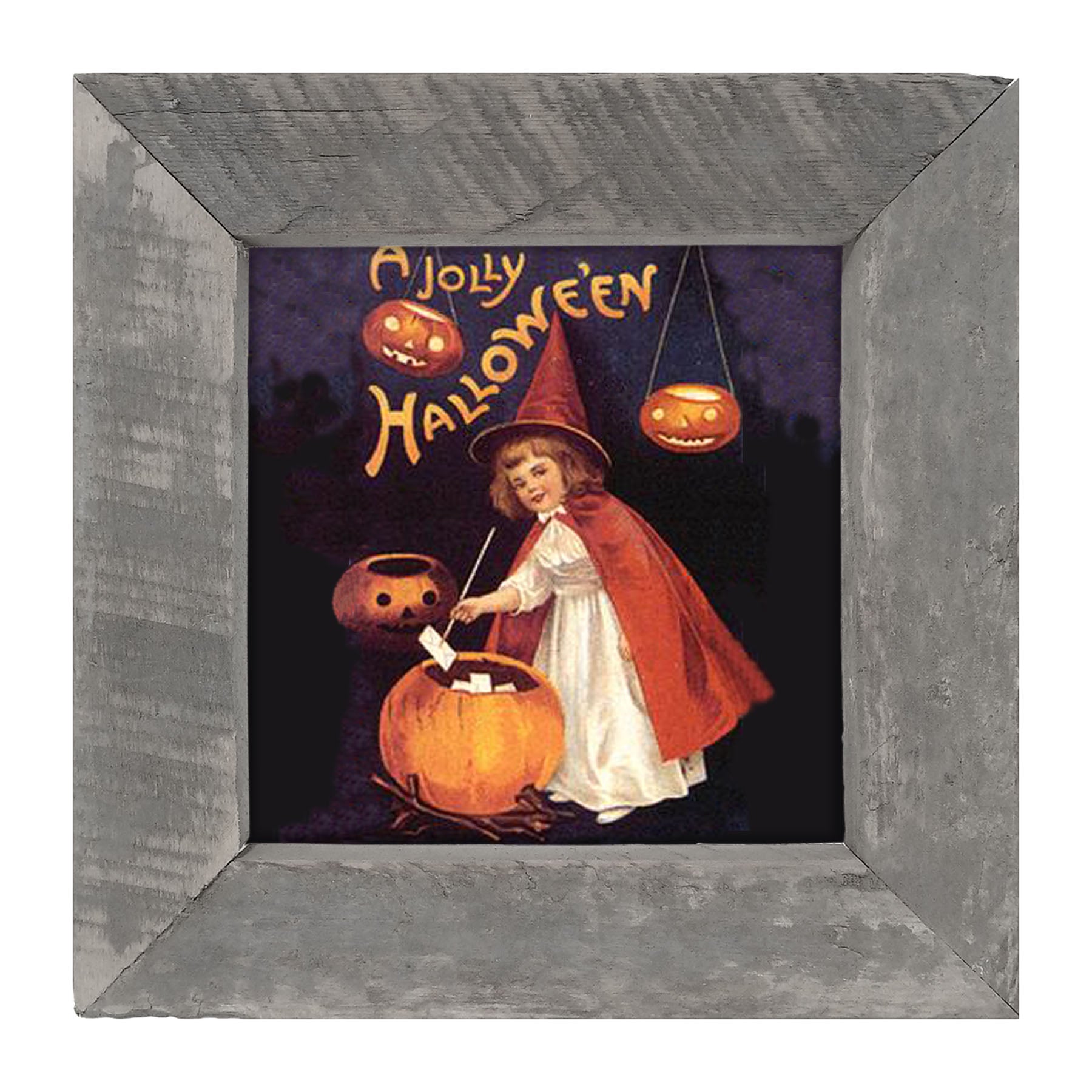 Witch with Pumpkins - Framed art