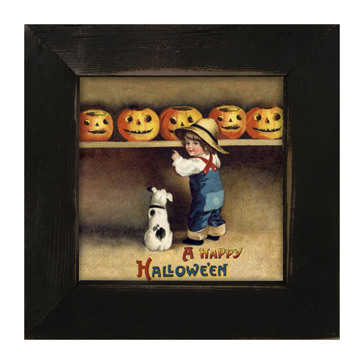 Boy with Dog - Framed art