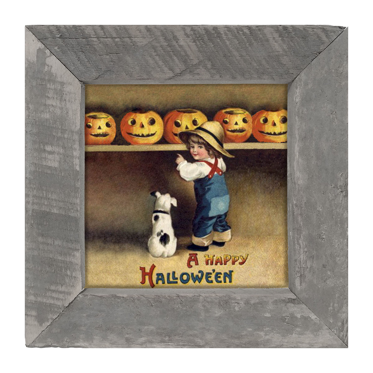 Boy with Dog - Framed art