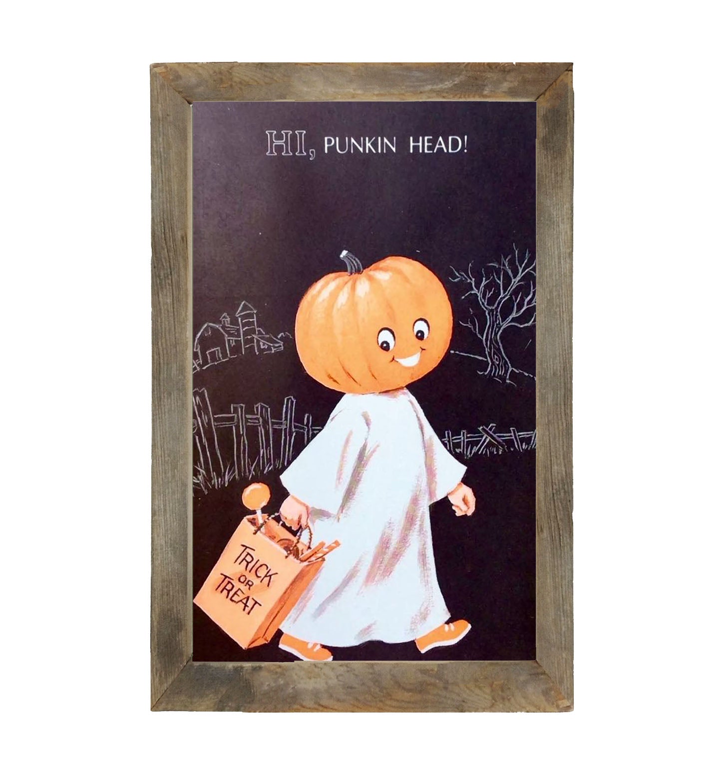 Pumpkin Head - Framed art