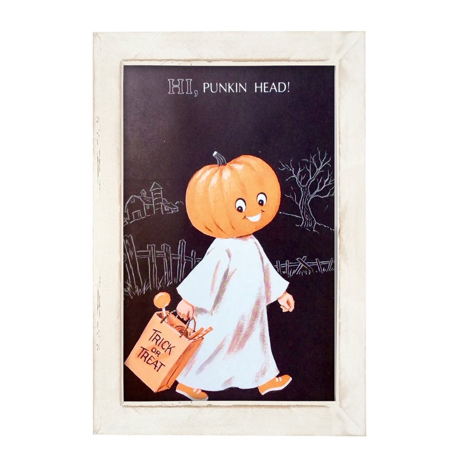 Pumpkin Head - Framed art