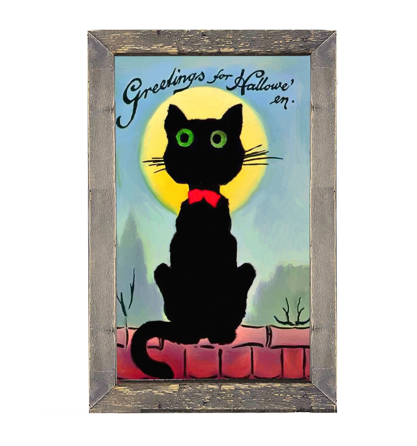 Black cat in the moon - Framed art