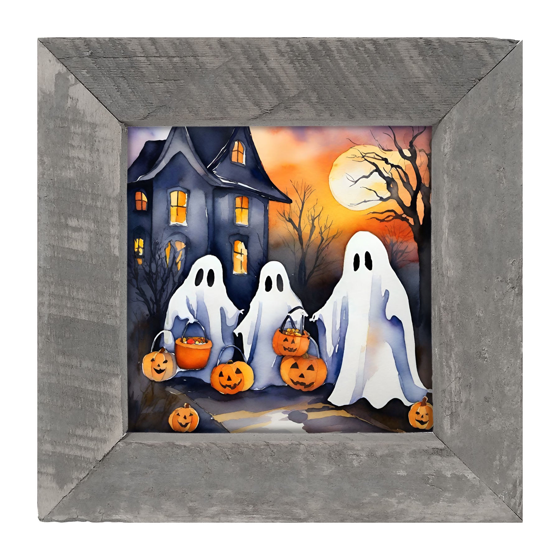 Trick or treating ghosts - Framed art