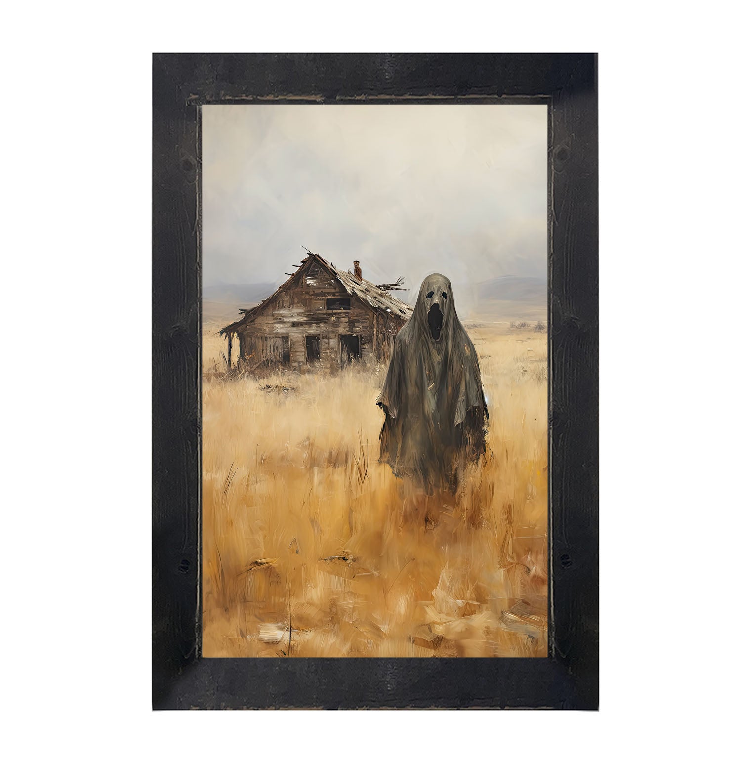 Ghost at abandoned house - Framed art