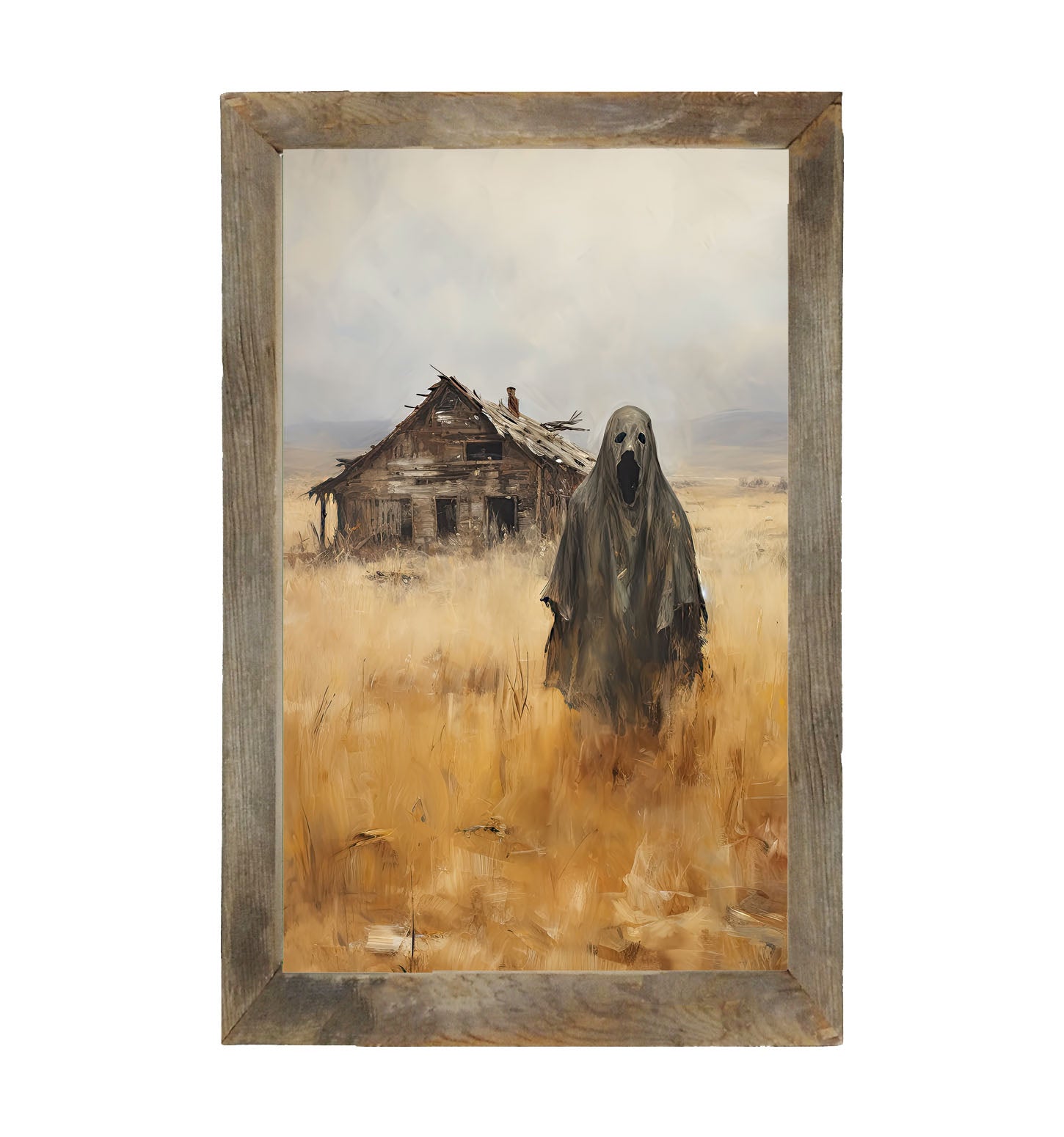 Ghost at abandoned house - Framed art