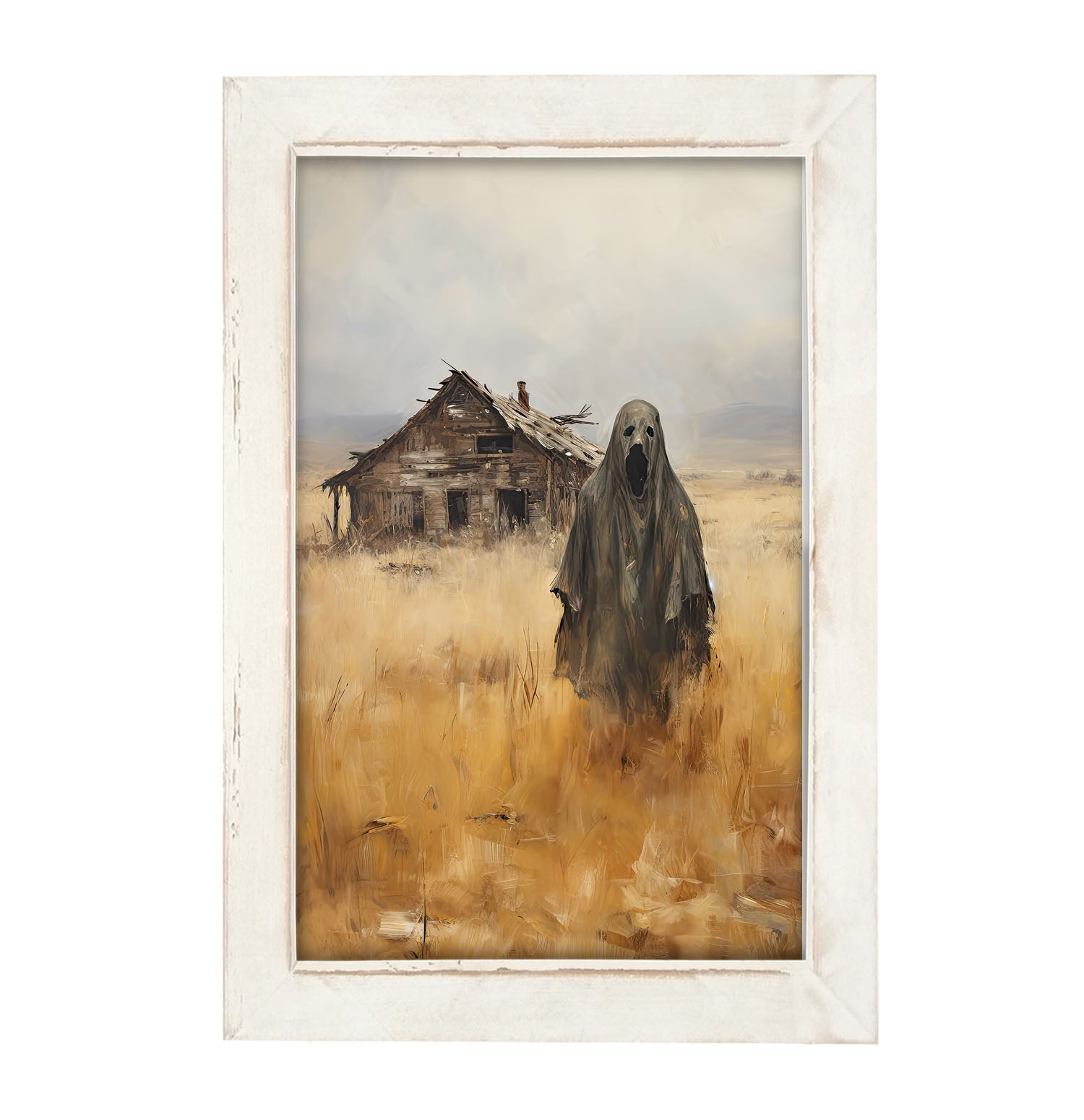 Ghost at abandoned house - Framed art