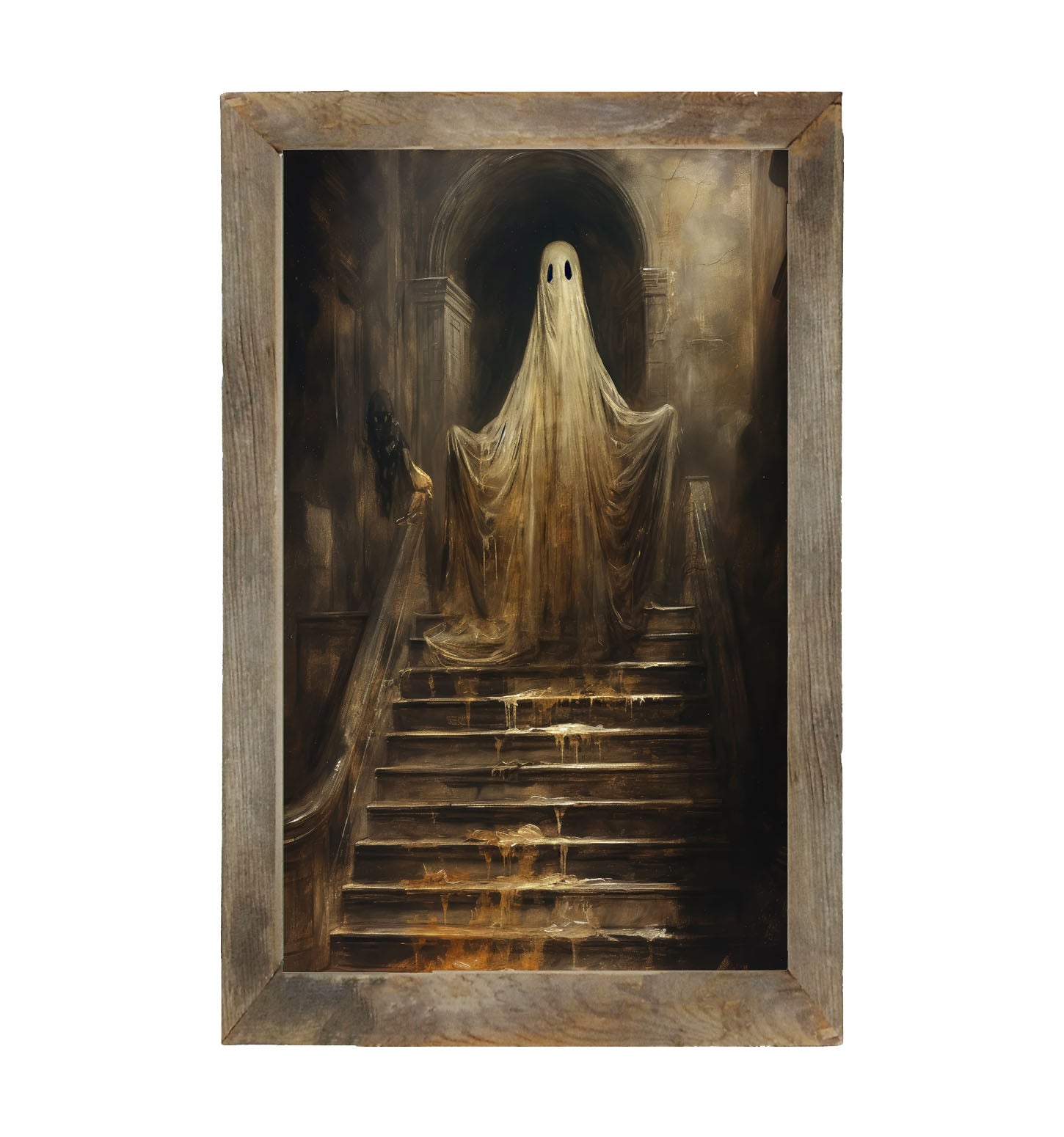 Ghost on Stairs - Framed art