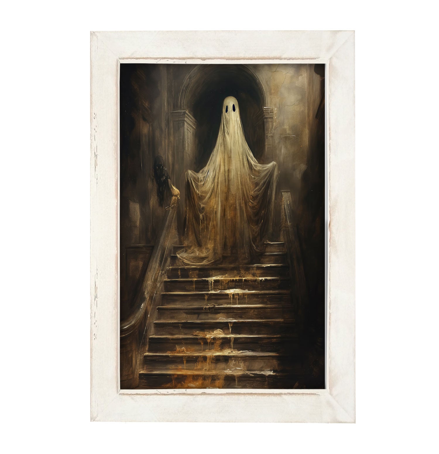 Ghost on Stairs - Framed art