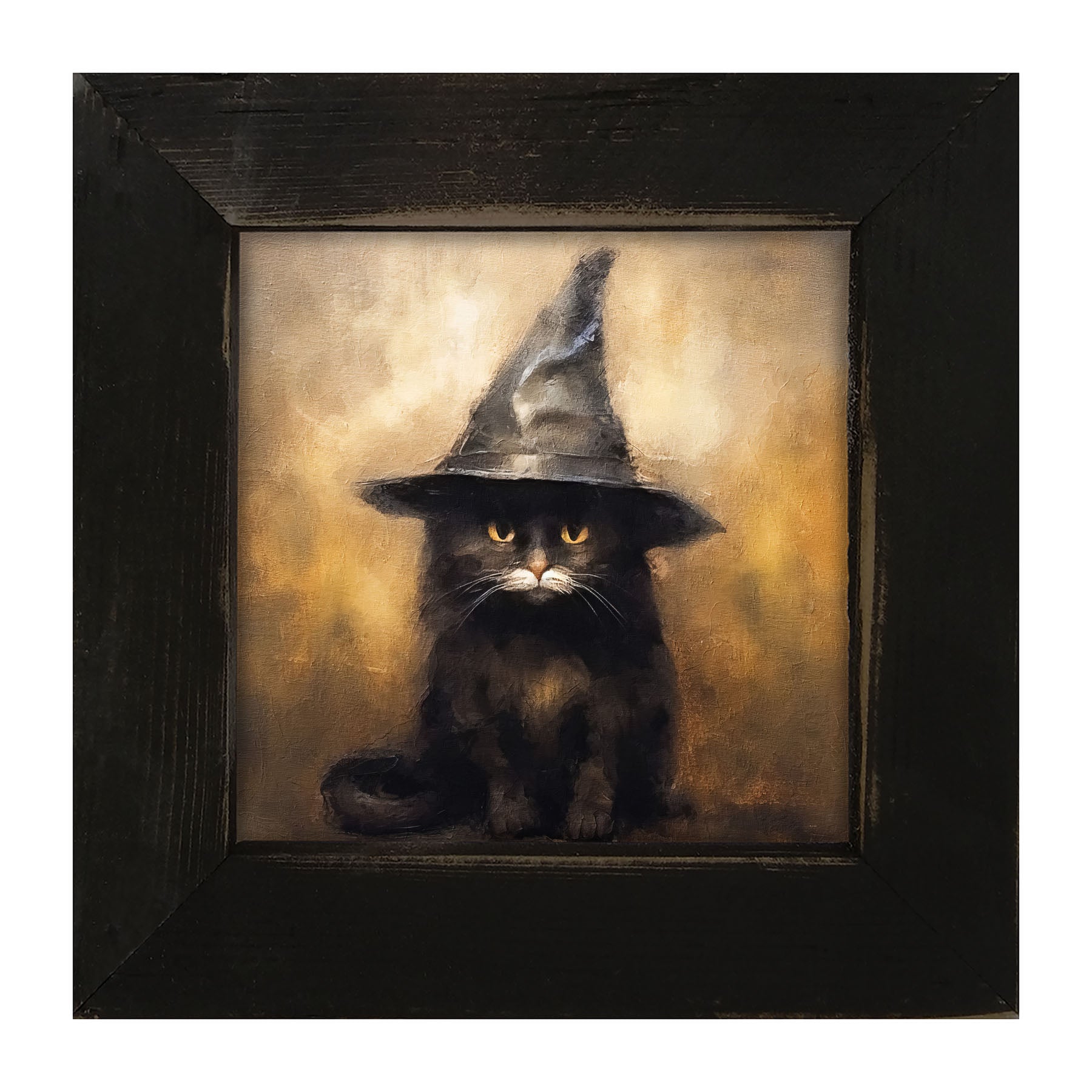 Cat with Witch hat - Framed art