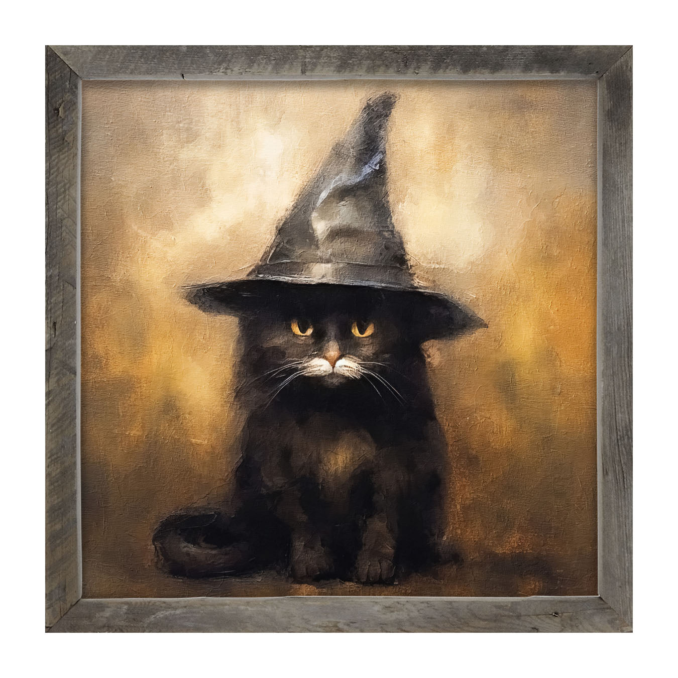 Cat with Witch hat - Framed art