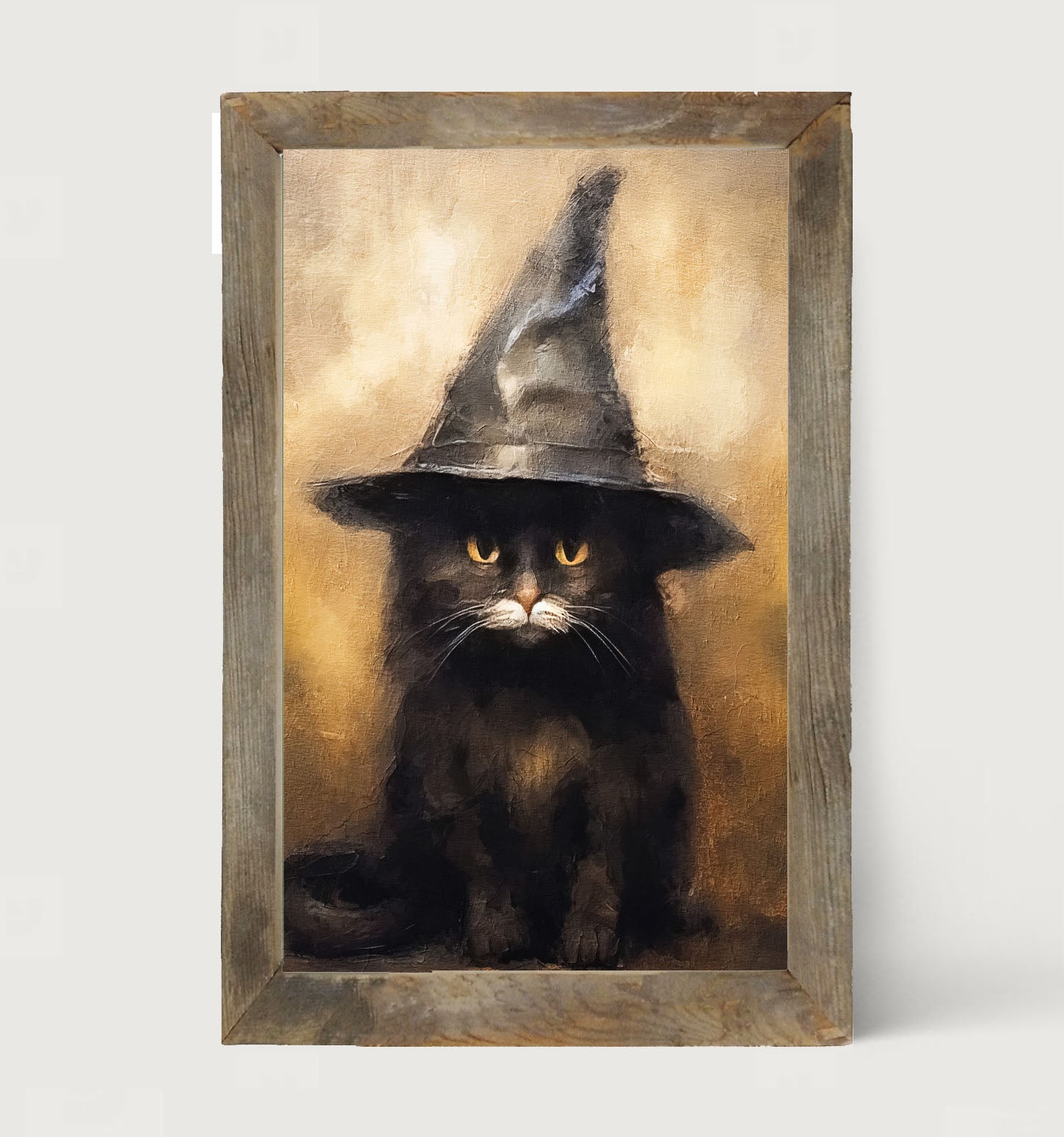 Cat with Witch hat - Framed art