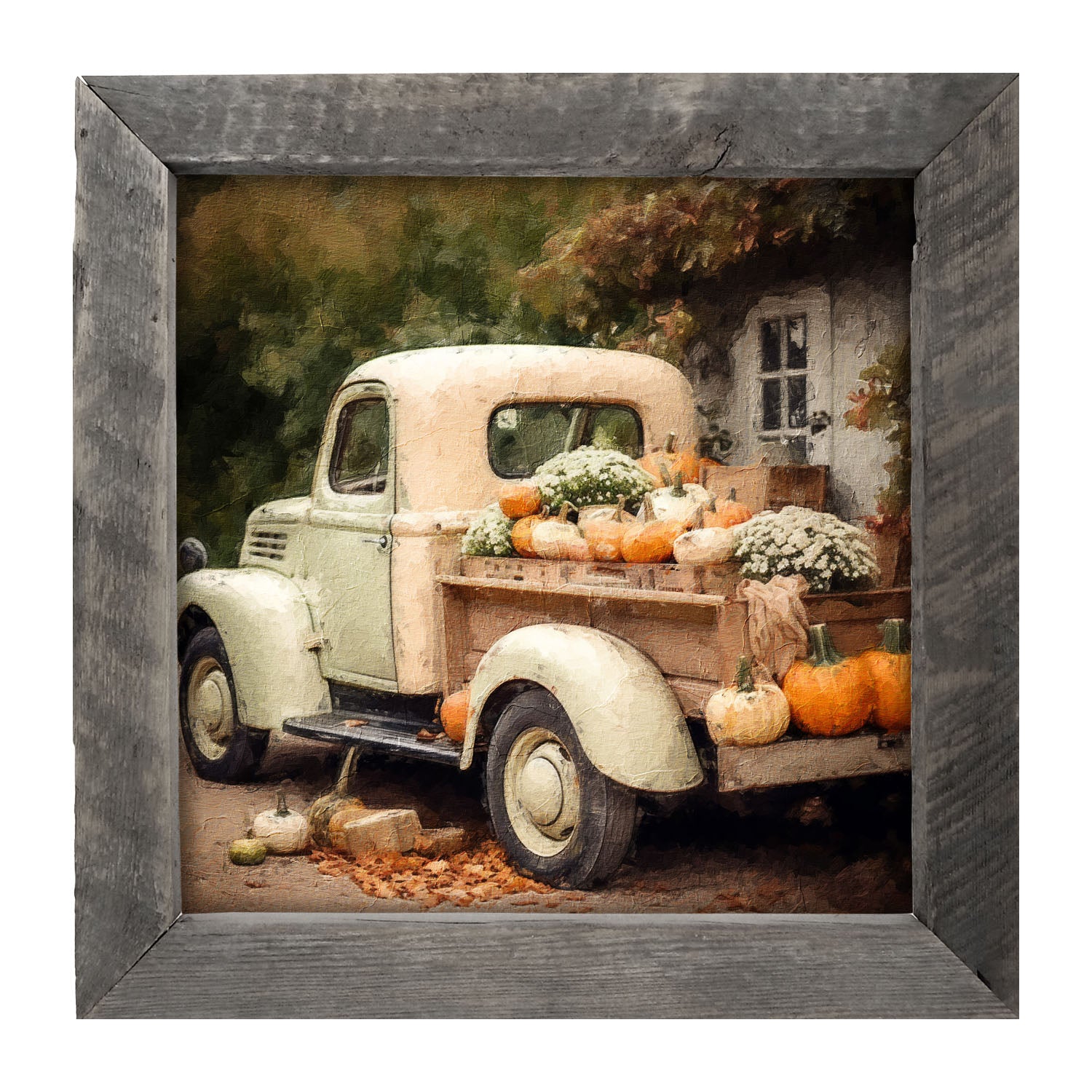 Pink and White Truck - Framed Art