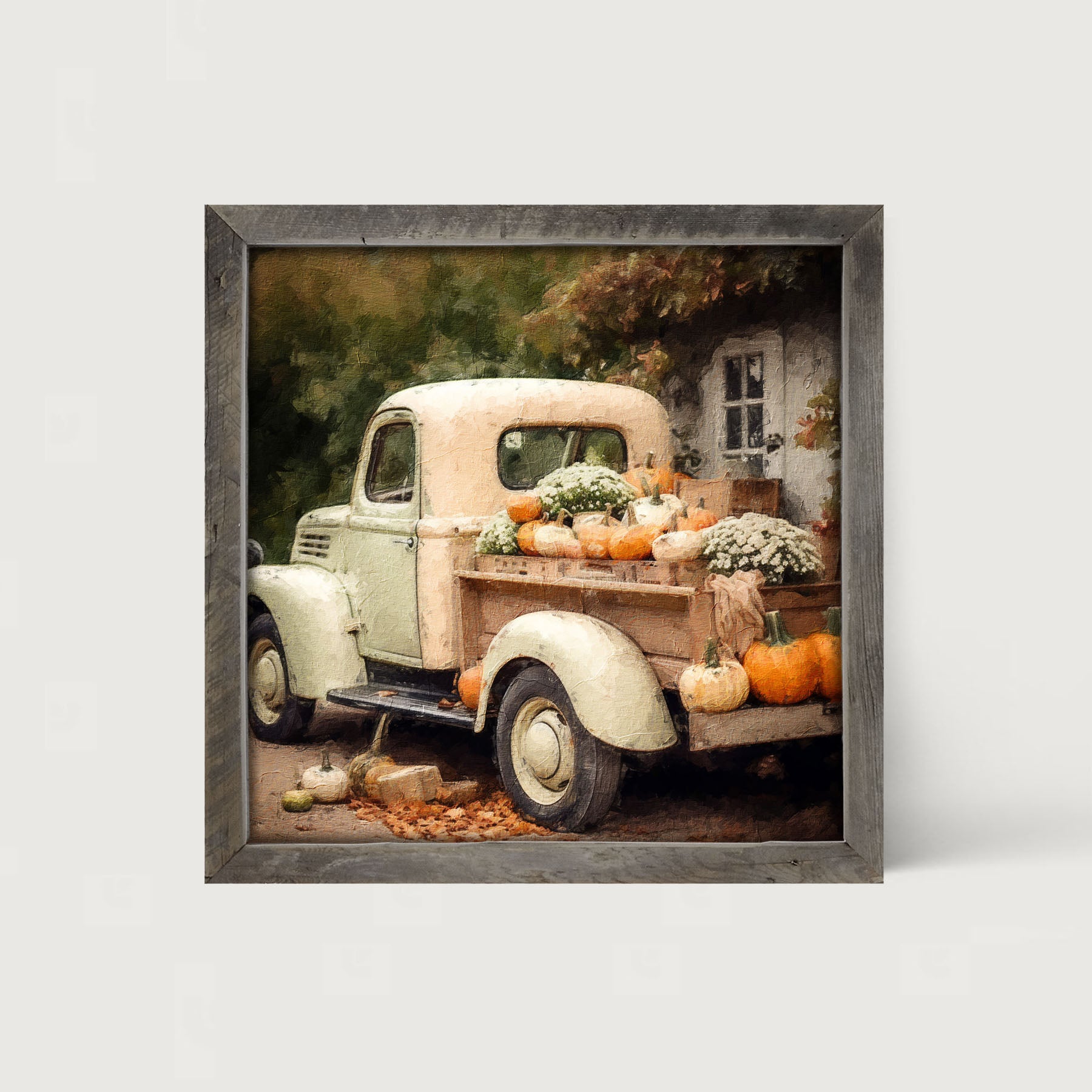 Pink and White Truck - Framed Art