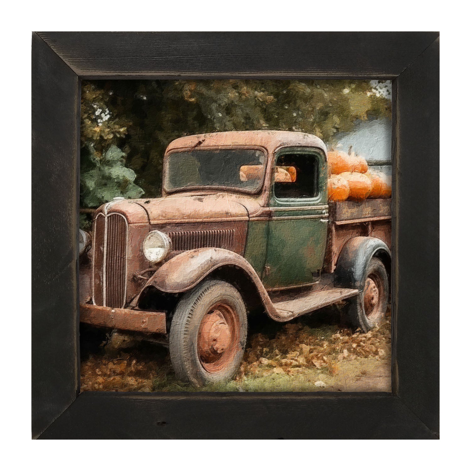 Green and Brown Truck - Framed Art