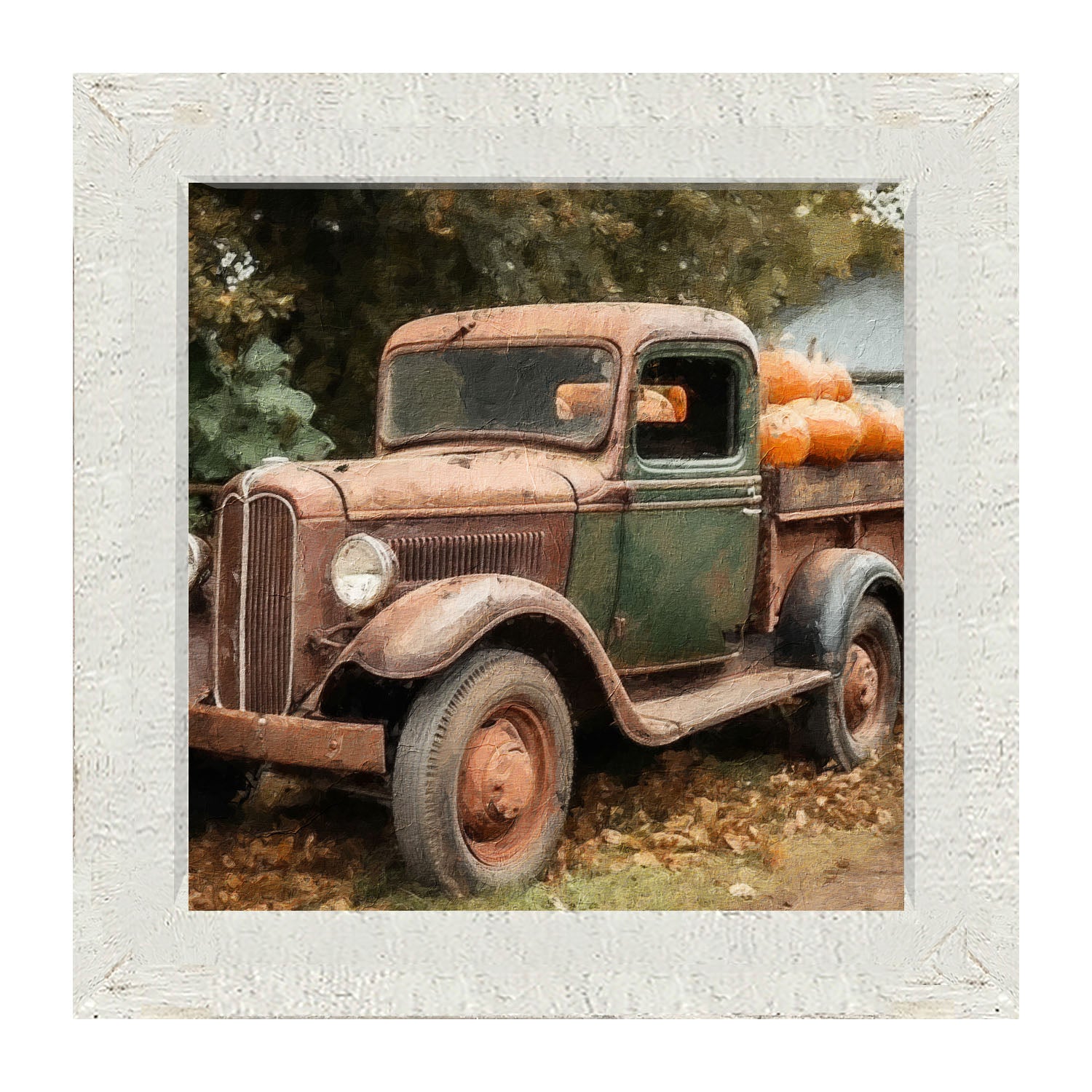 Green and Brown Truck - Framed Art