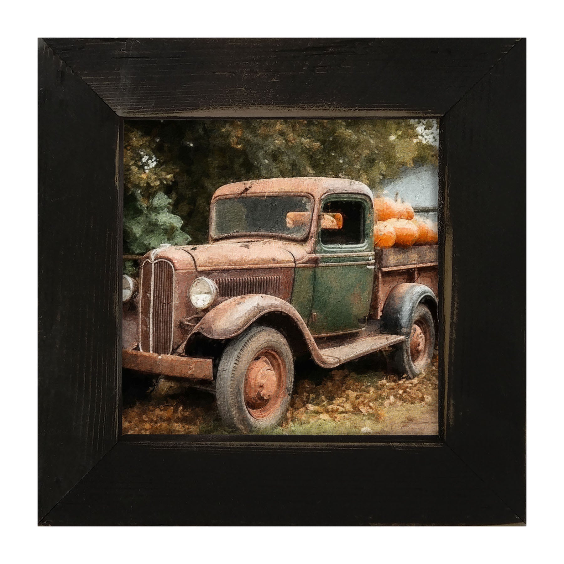 Green and Brown Truck - Framed Art