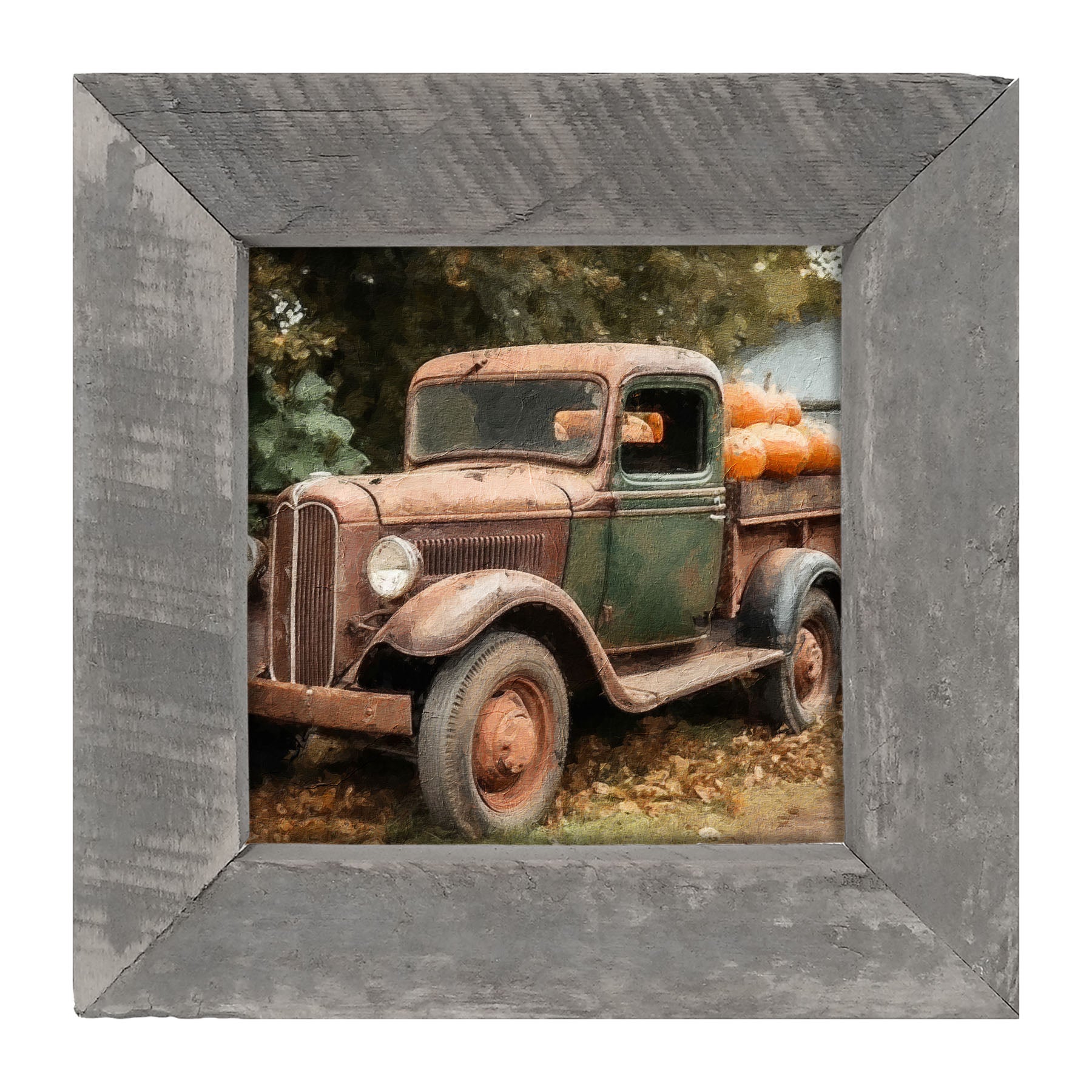 Green and Brown Truck - Framed Art