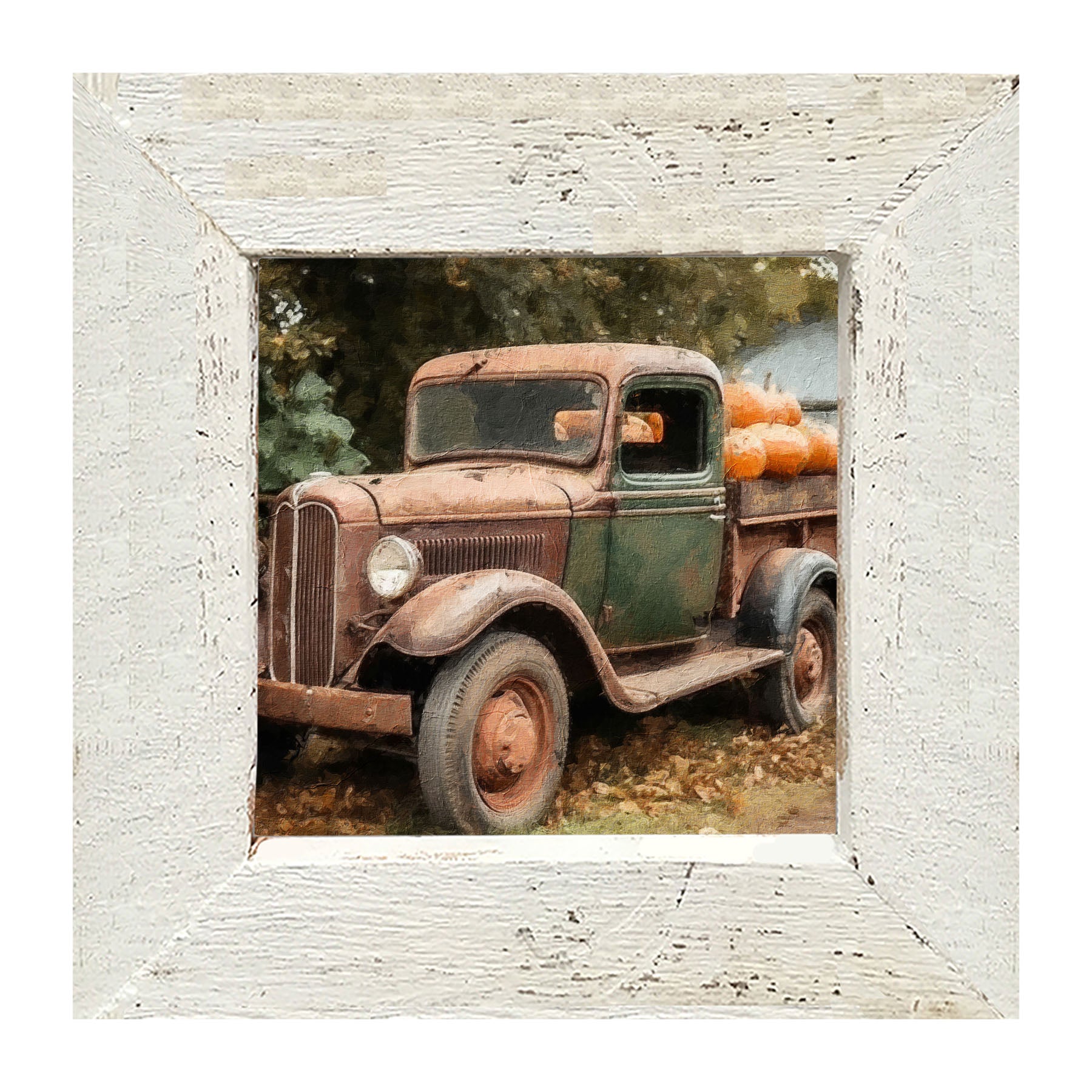 Green and Brown Truck - Framed Art