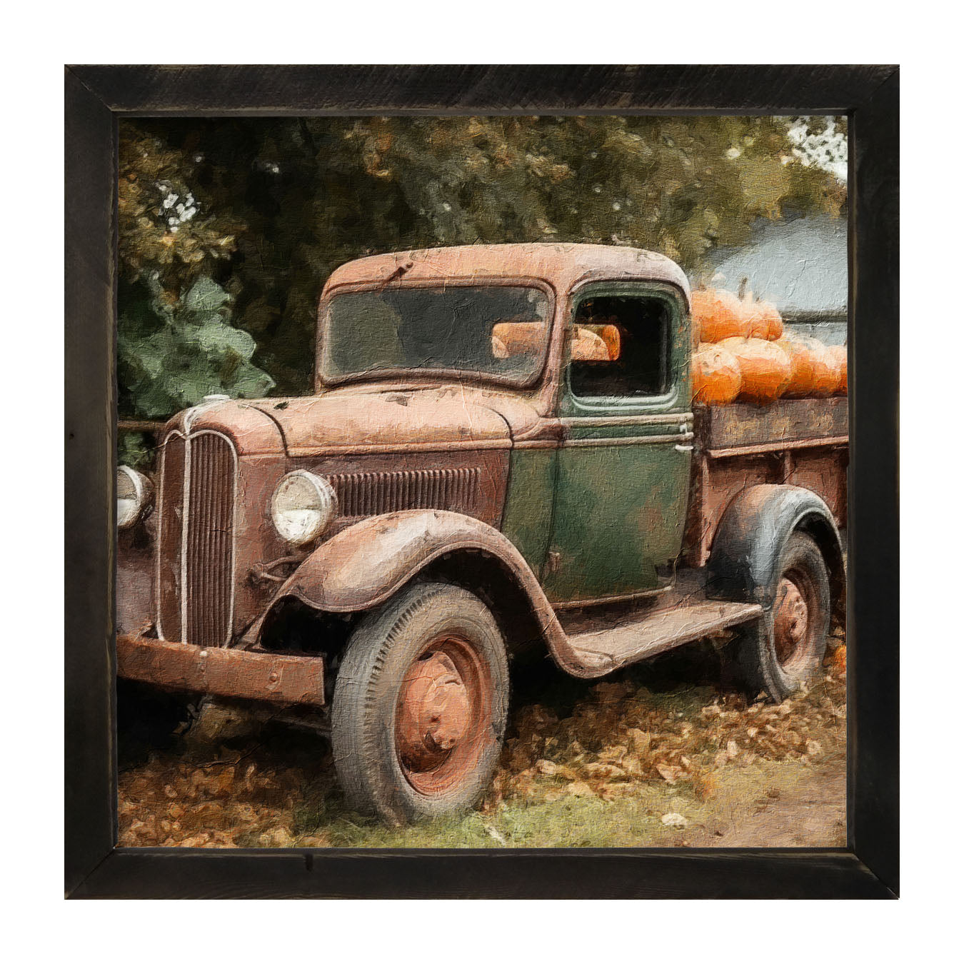 Green and Brown Truck - Framed Art