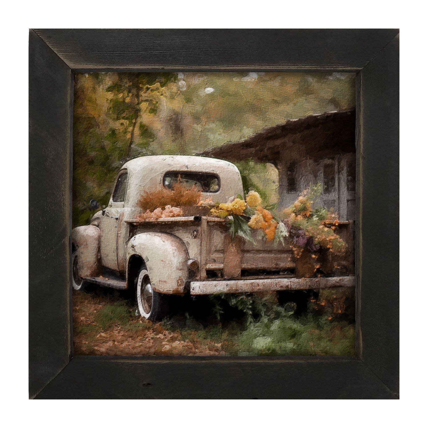 White Truck in Autumn - Framed Art